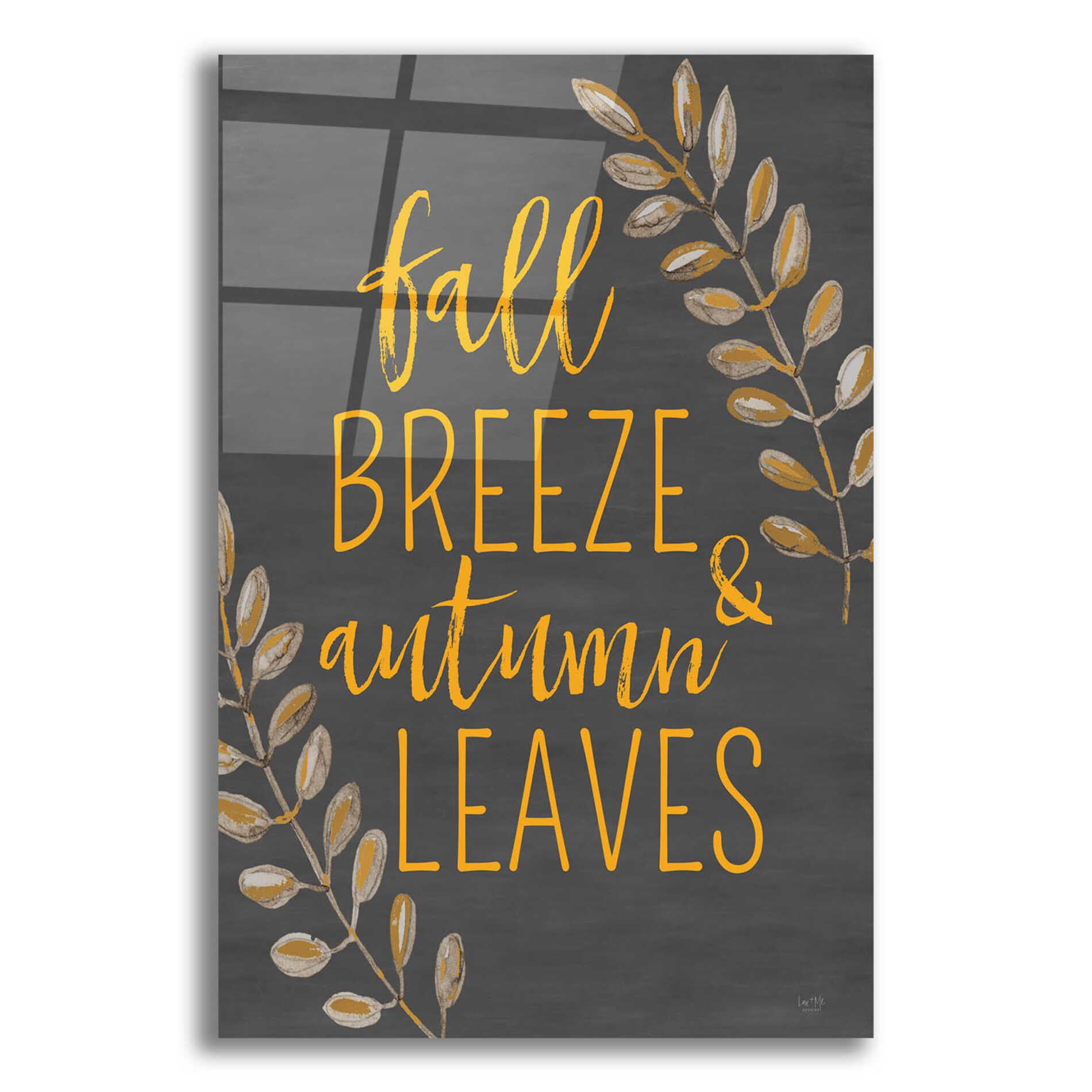 Epic Art 'Fall Breeze & Autumn Leaves' by Lux + Me Designs, Acrylic Glass Wall Art,12x16