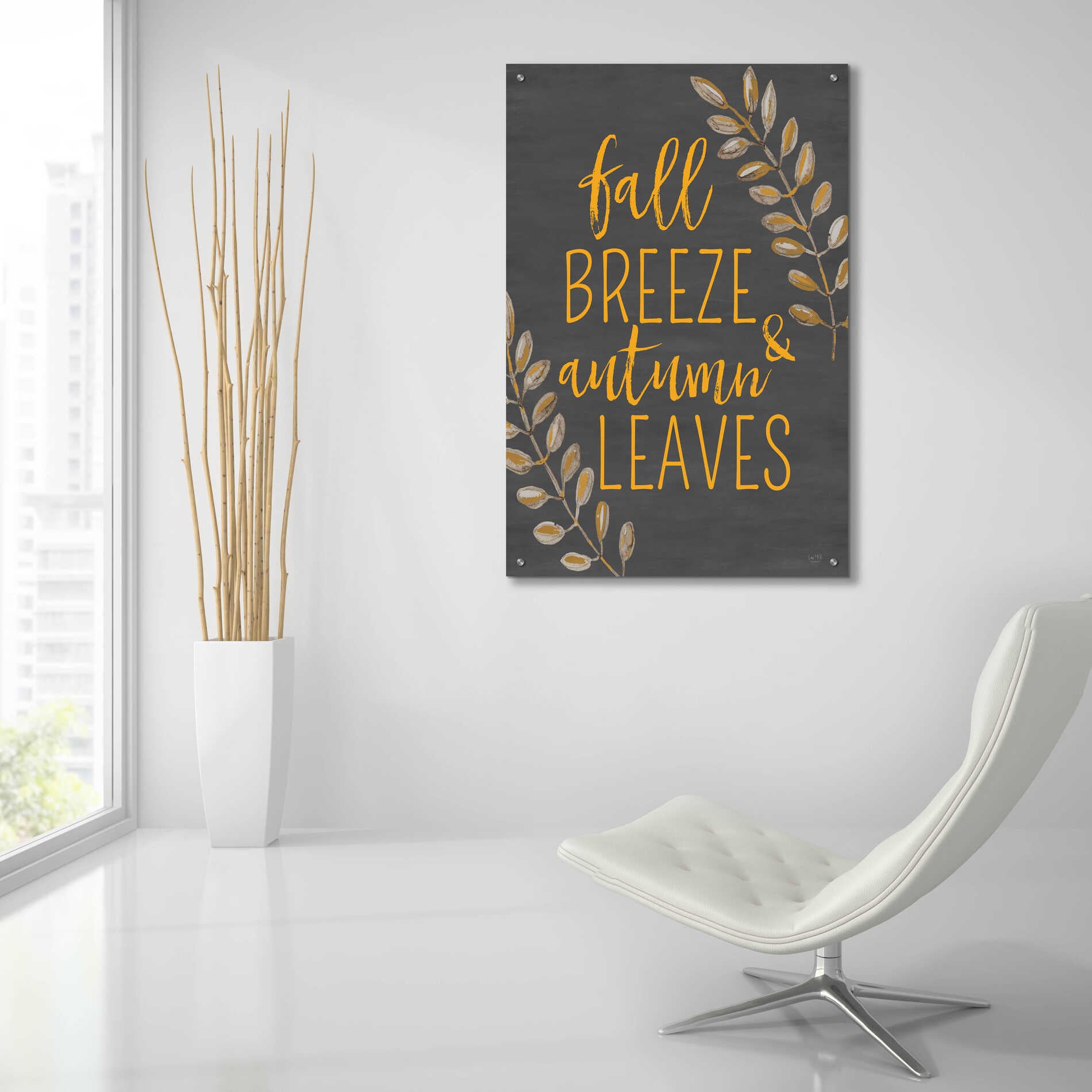 Epic Art 'Fall Breeze & Autumn Leaves' by Lux + Me Designs, Acrylic Glass Wall Art,24x36