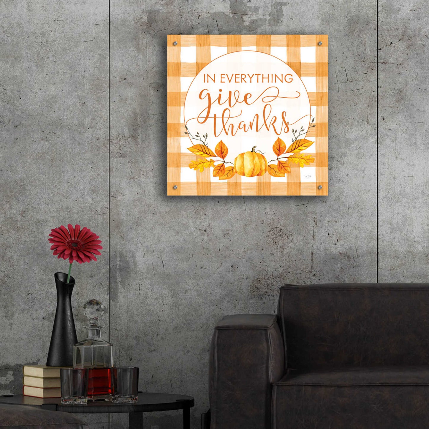 Epic Art 'Give Thanks' by Lux + Me Designs, Acrylic Glass Wall Art,24x24