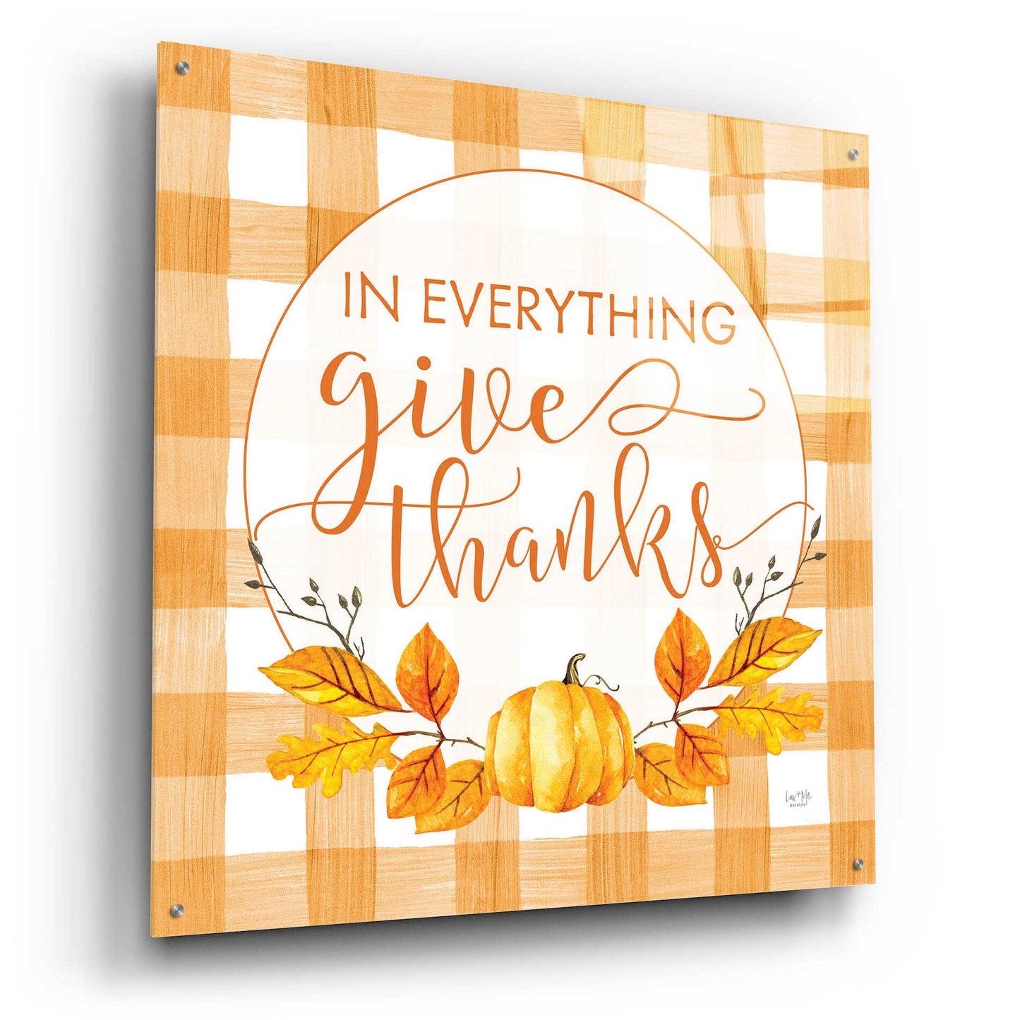 Epic Art 'Give Thanks' by Lux + Me Designs, Acrylic Glass Wall Art,36x36