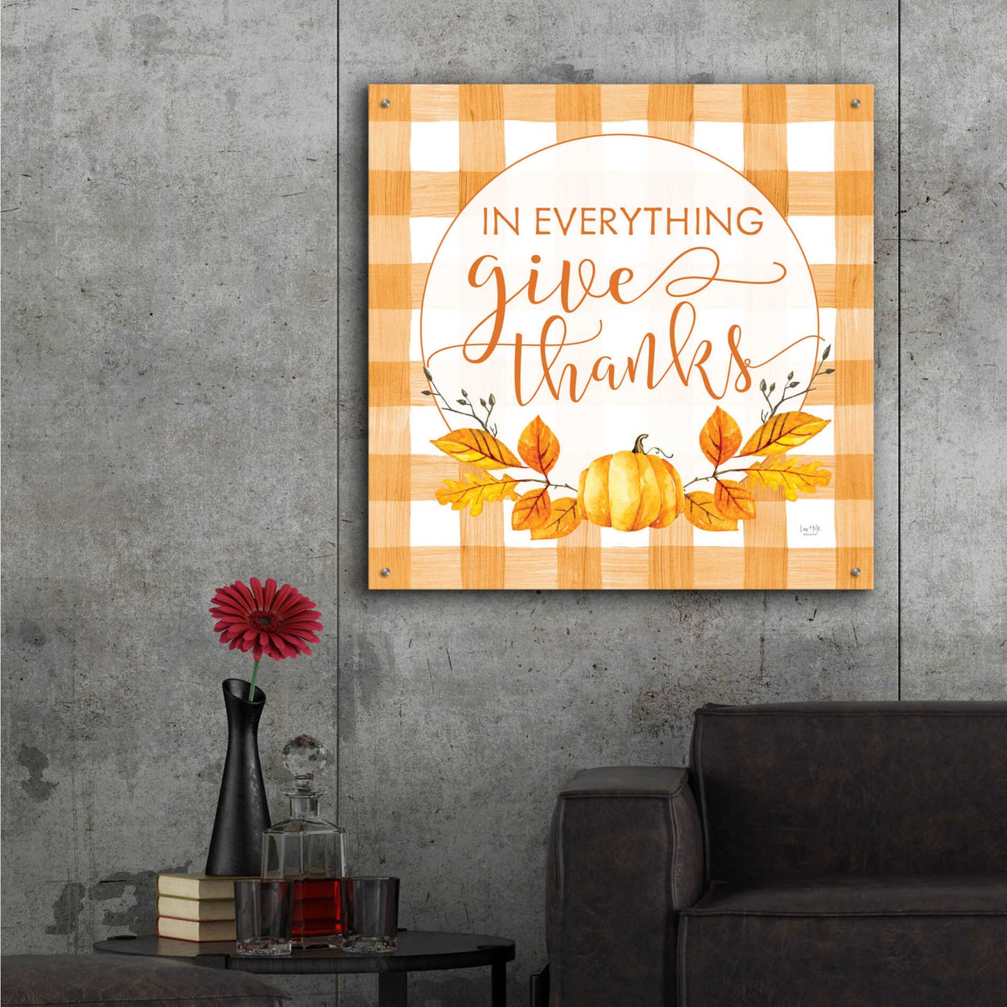 Epic Art 'Give Thanks' by Lux + Me Designs, Acrylic Glass Wall Art,36x36