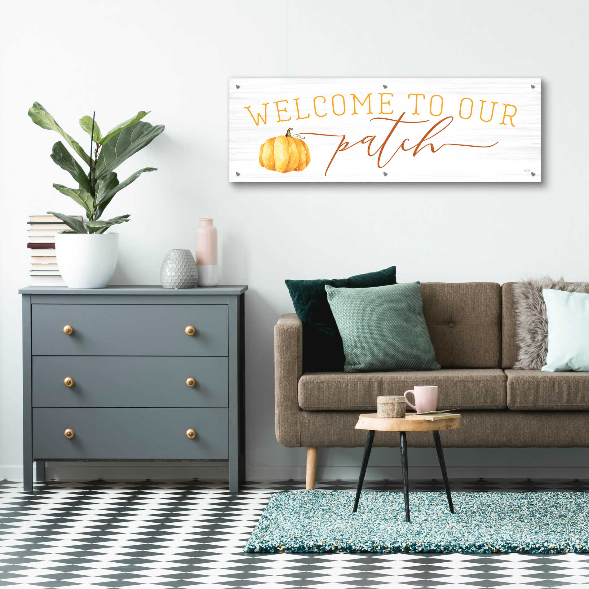 Epic Art 'Welcome to Our Patch' by Lux + Me Designs, Acrylic Glass Wall Art,48x16