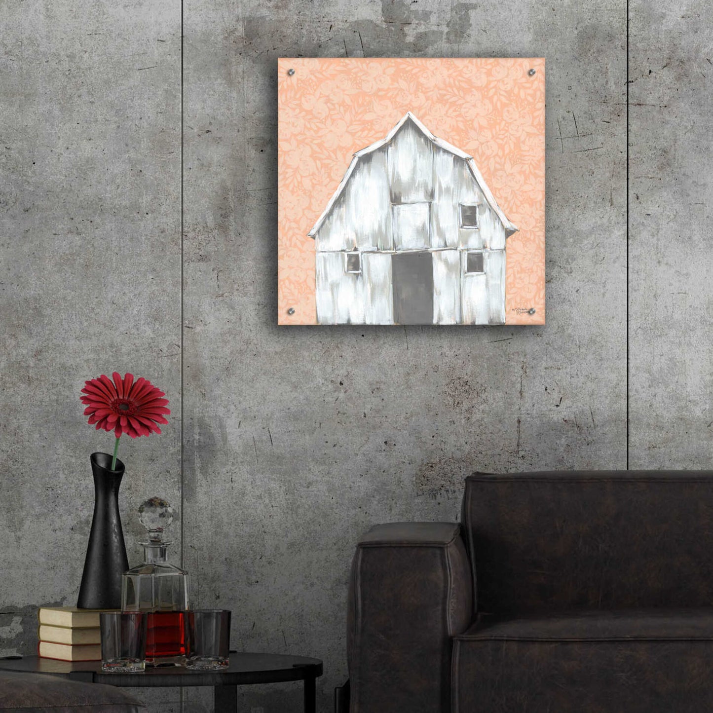 Epic Art 'Peaches & Cream Barn' by Michele Norman, Acrylic Glass Wall Art,24x24