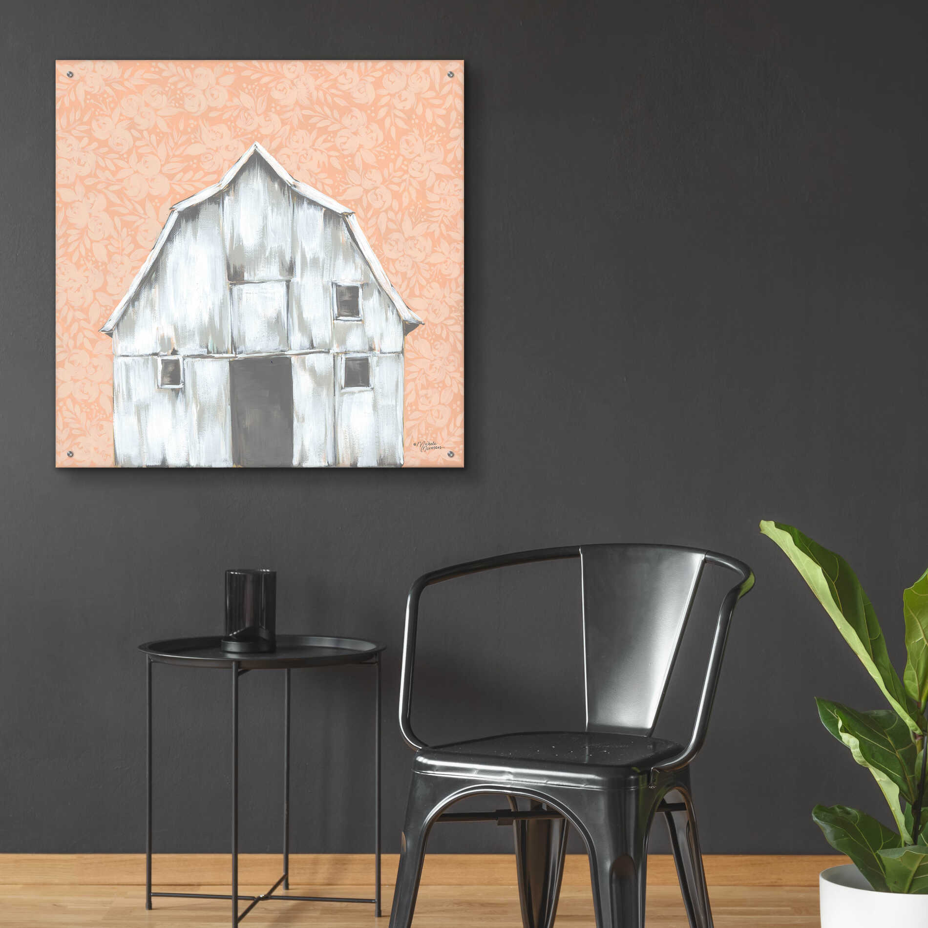 Epic Art 'Peaches & Cream Barn' by Michele Norman, Acrylic Glass Wall Art,36x36