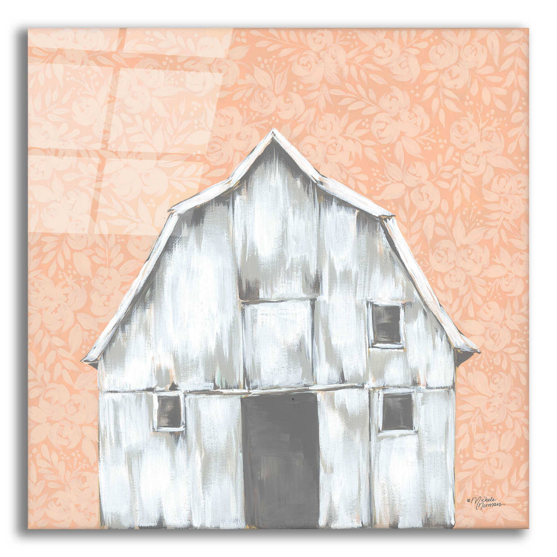 Epic Art 'Peaches & Cream Barn' by Michele Norman, Acrylic Glass Wall Art