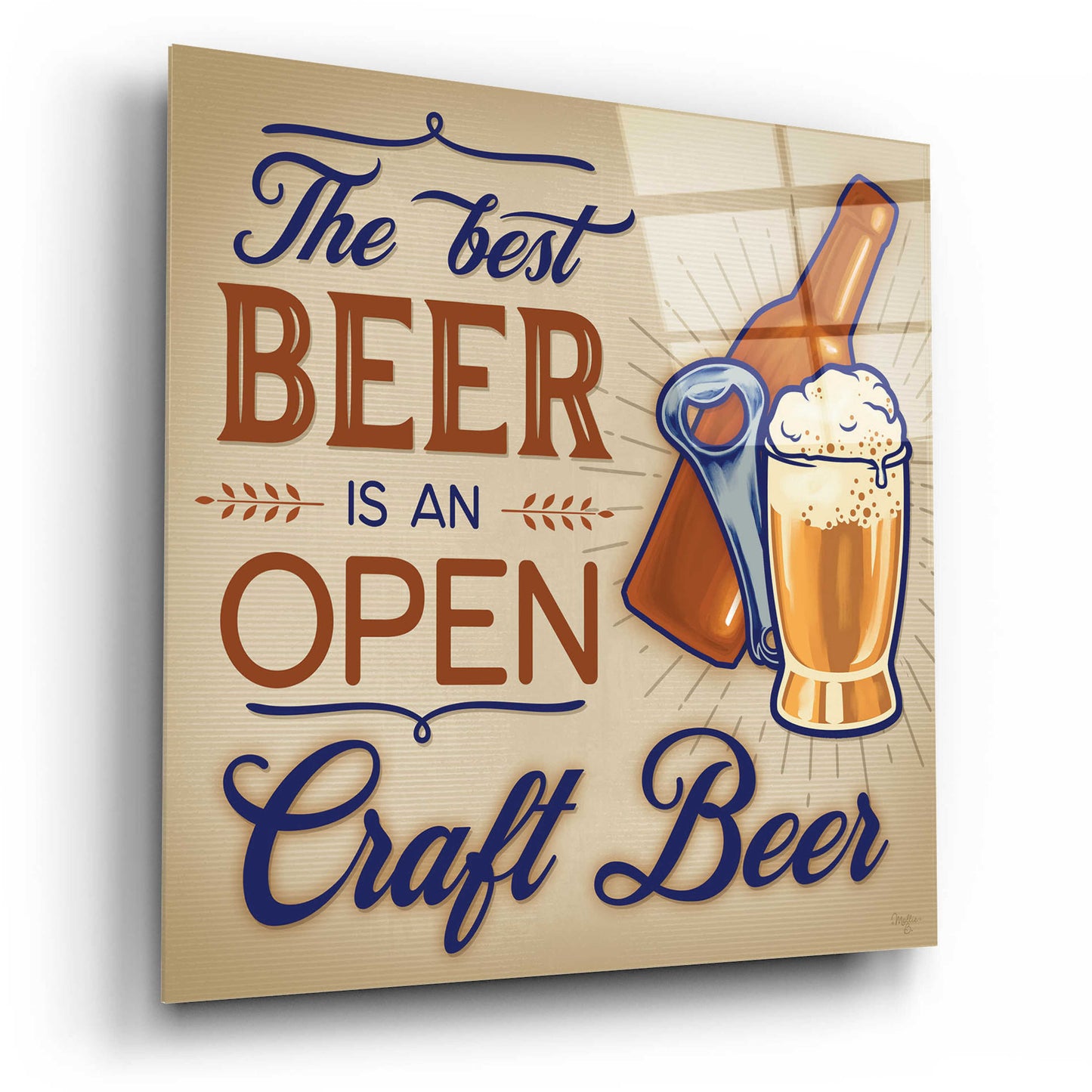 Epic Art 'The Best Beer' by Mollie B., Acrylic Glass Wall Art,12x12