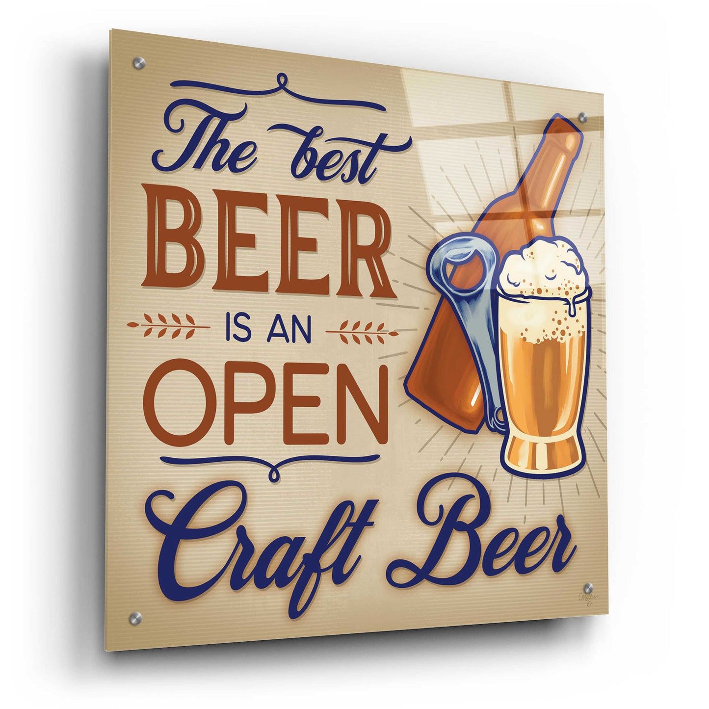 Epic Art 'The Best Beer' by Mollie B., Acrylic Glass Wall Art,24x24