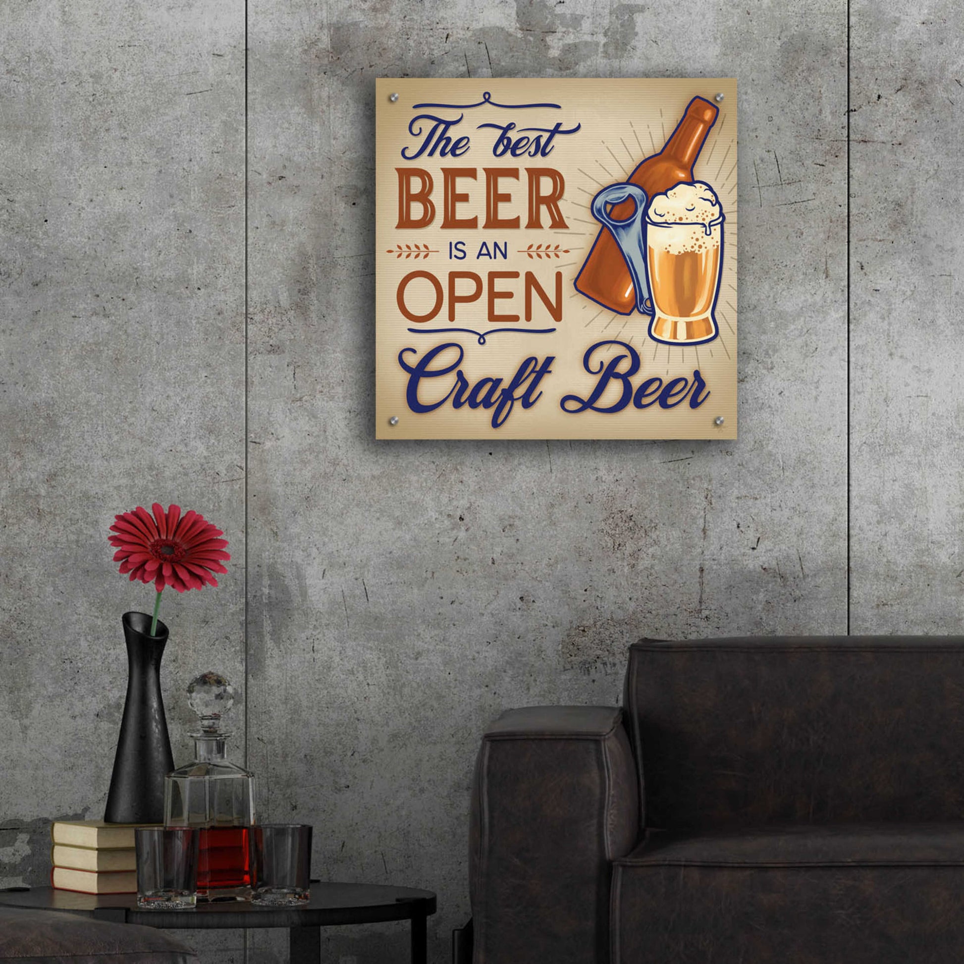 Epic Art 'The Best Beer' by Mollie B., Acrylic Glass Wall Art,24x24