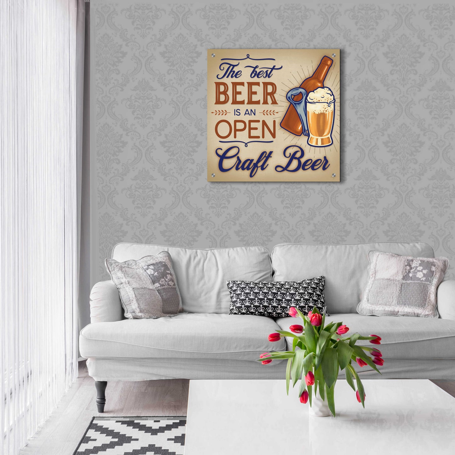 Epic Art 'The Best Beer' by Mollie B., Acrylic Glass Wall Art,24x24