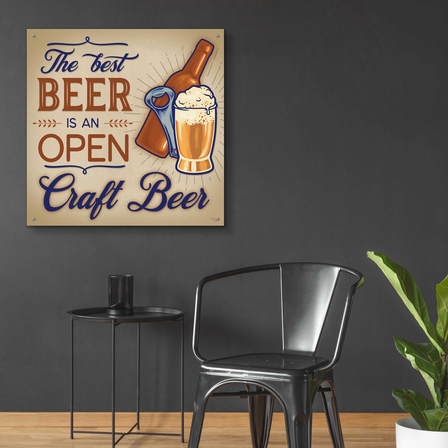 Epic Art 'The Best Beer' by Mollie B., Acrylic Glass Wall Art,36x36