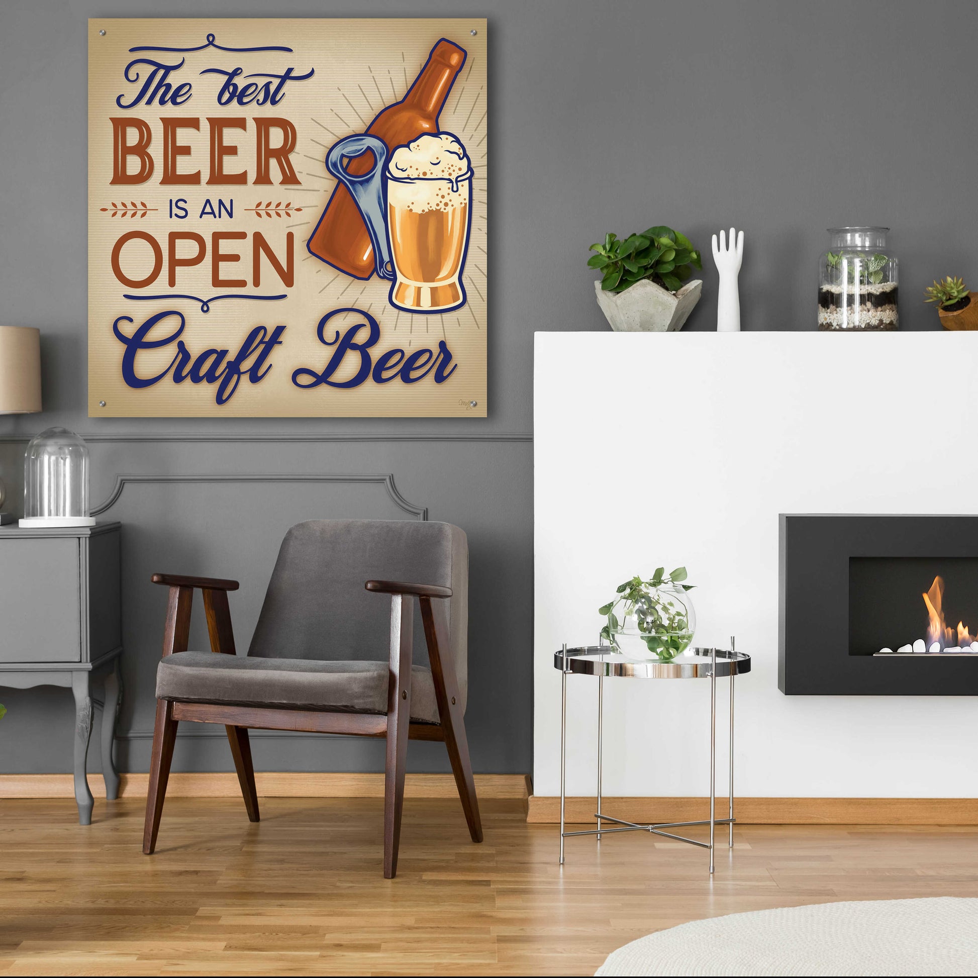 Epic Art 'The Best Beer' by Mollie B., Acrylic Glass Wall Art,36x36