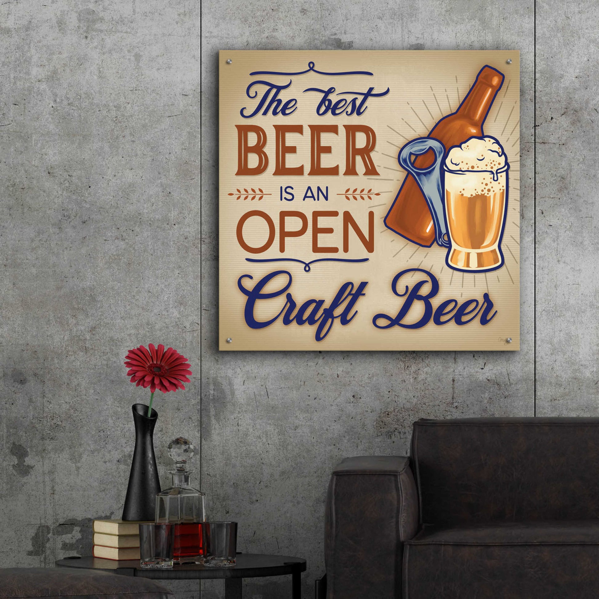 Epic Art 'The Best Beer' by Mollie B., Acrylic Glass Wall Art,36x36