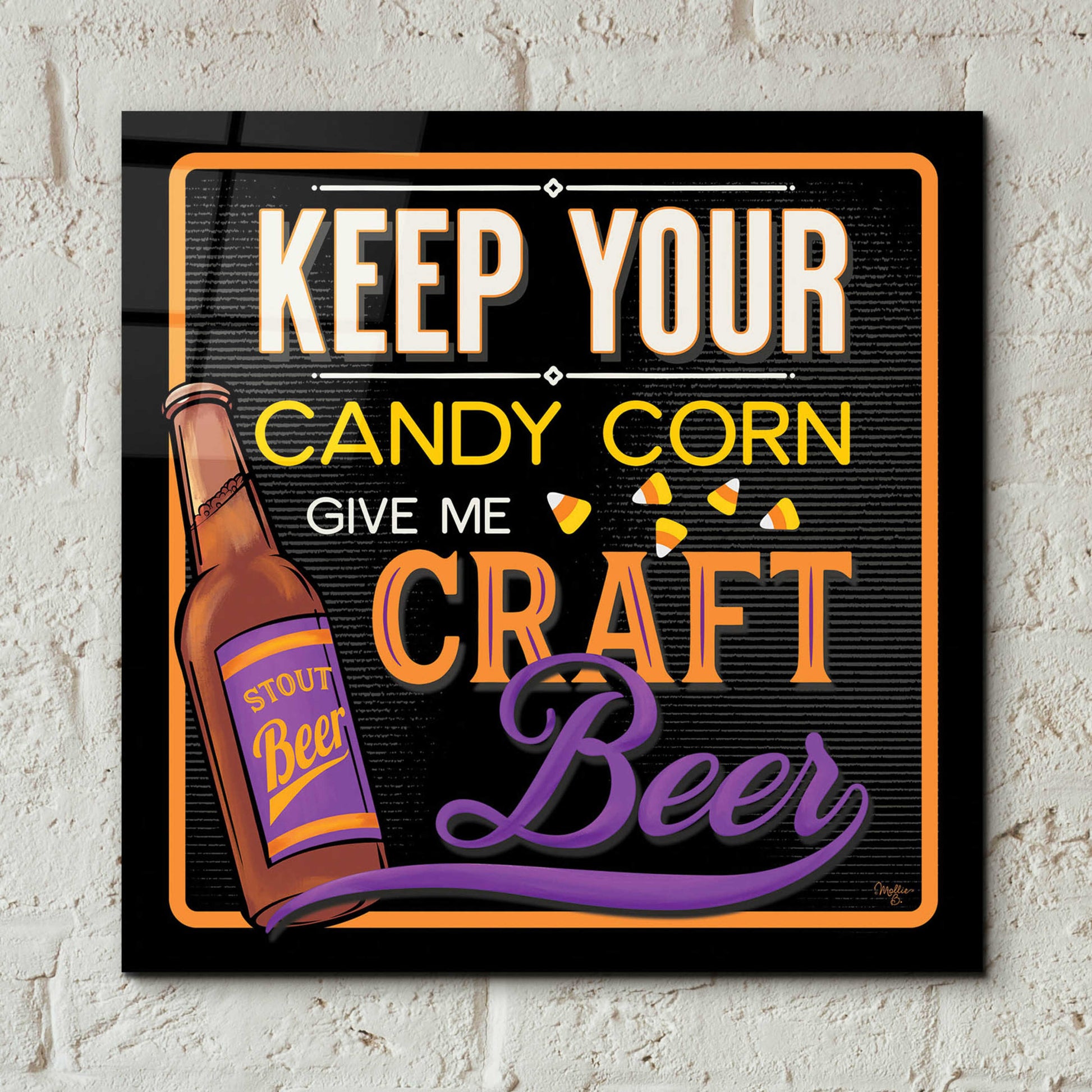 Epic Art 'Keep Your Candy Corn' by Mollie B., Acrylic Glass Wall Art,12x12