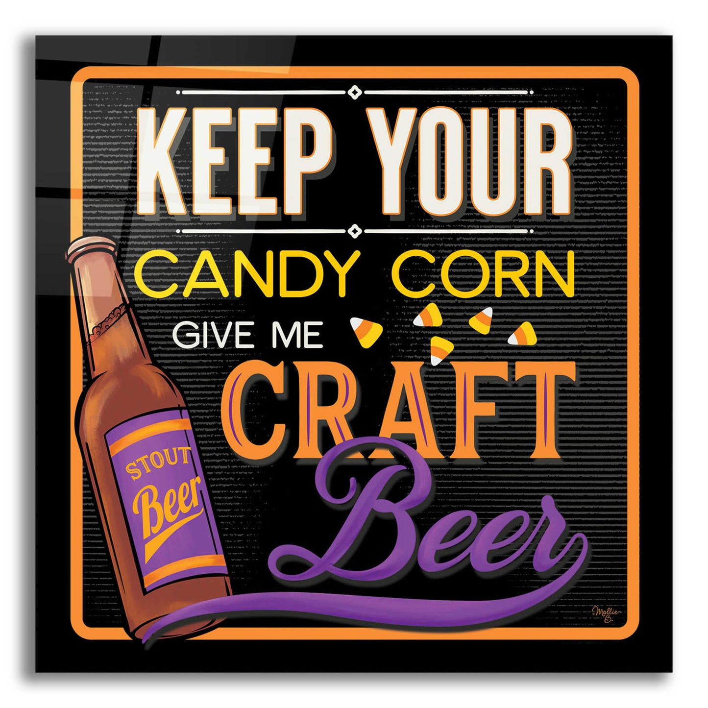 Epic Art 'Keep Your Candy Corn' by Mollie B., Acrylic Glass Wall Art,12x12