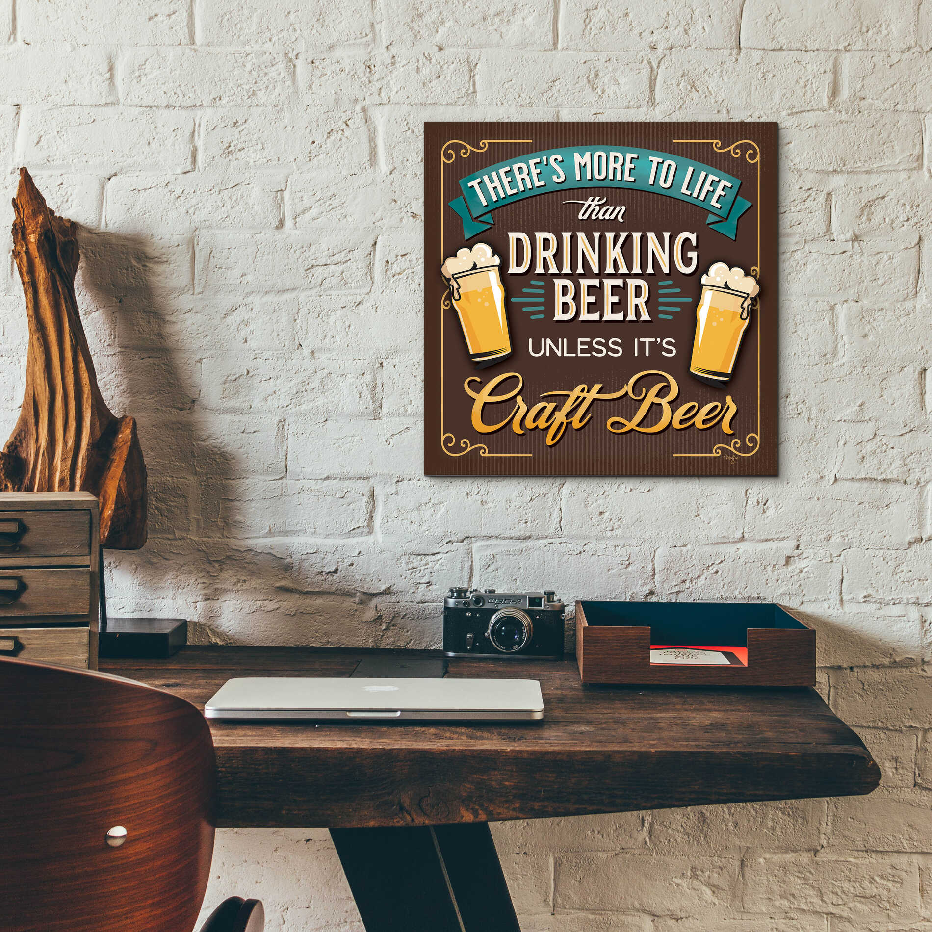 Epic Art 'There's More to Life than Drinking Beer' by Mollie B., Acrylic Glass Wall Art,12x12