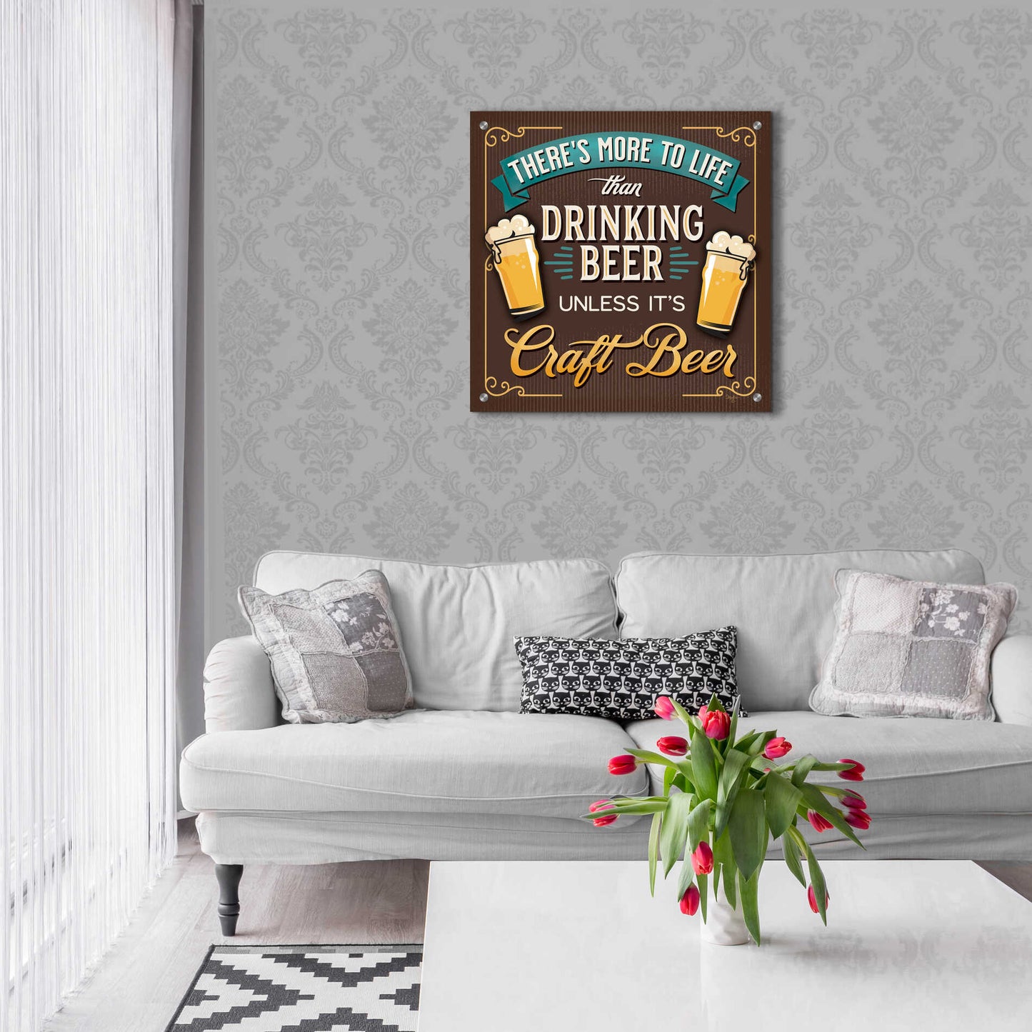 Epic Art 'There's More to Life than Drinking Beer' by Mollie B., Acrylic Glass Wall Art,24x24