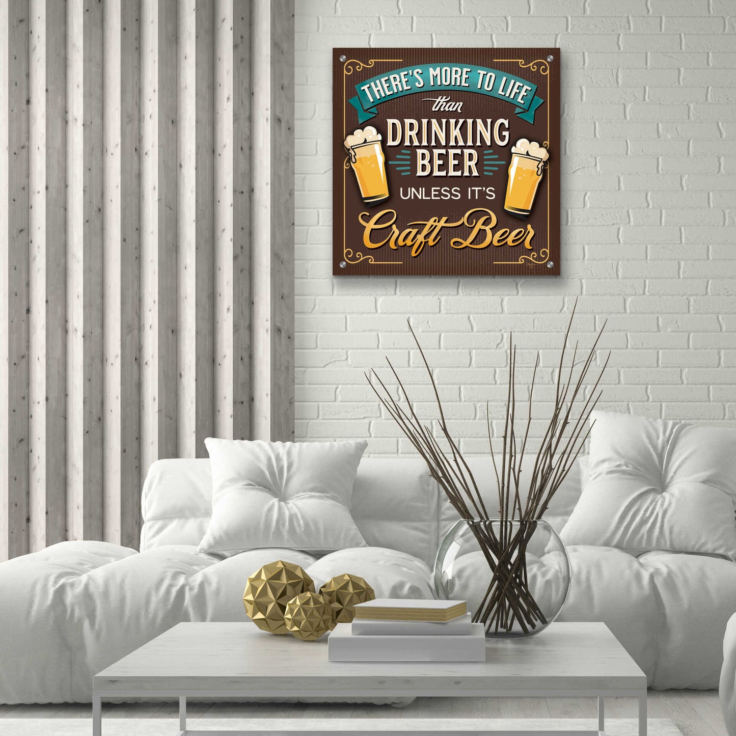 Epic Art 'There's More to Life than Drinking Beer' by Mollie B., Acrylic Glass Wall Art,24x24