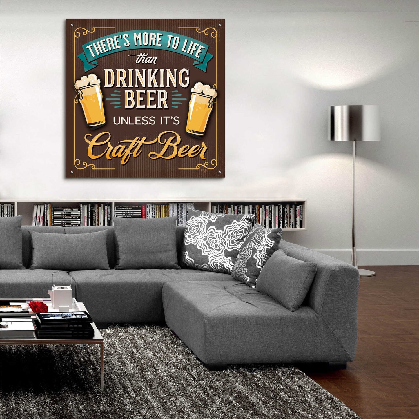 Epic Art 'There's More to Life than Drinking Beer' by Mollie B., Acrylic Glass Wall Art,36x36