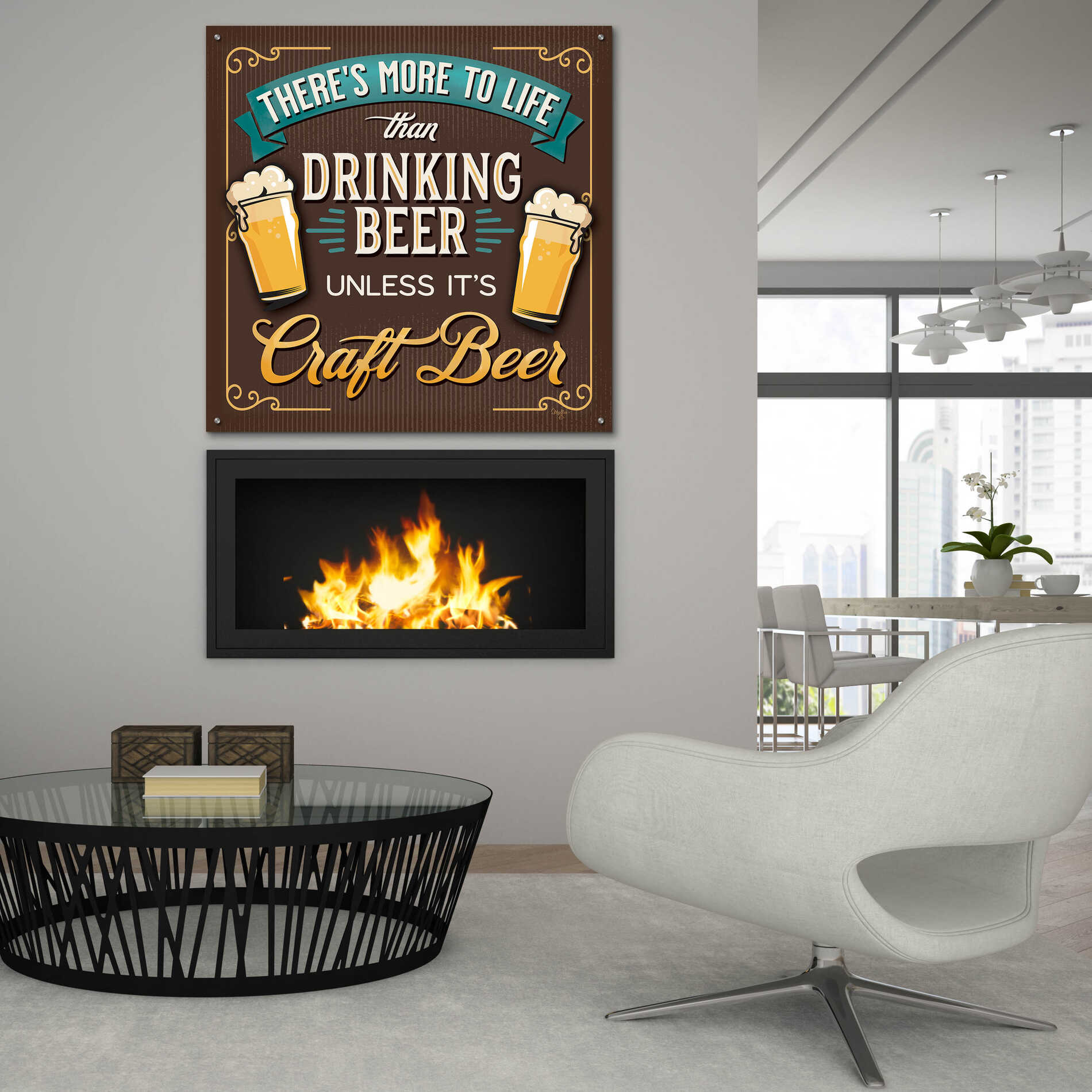 Epic Art 'There's More to Life than Drinking Beer' by Mollie B., Acrylic Glass Wall Art,36x36