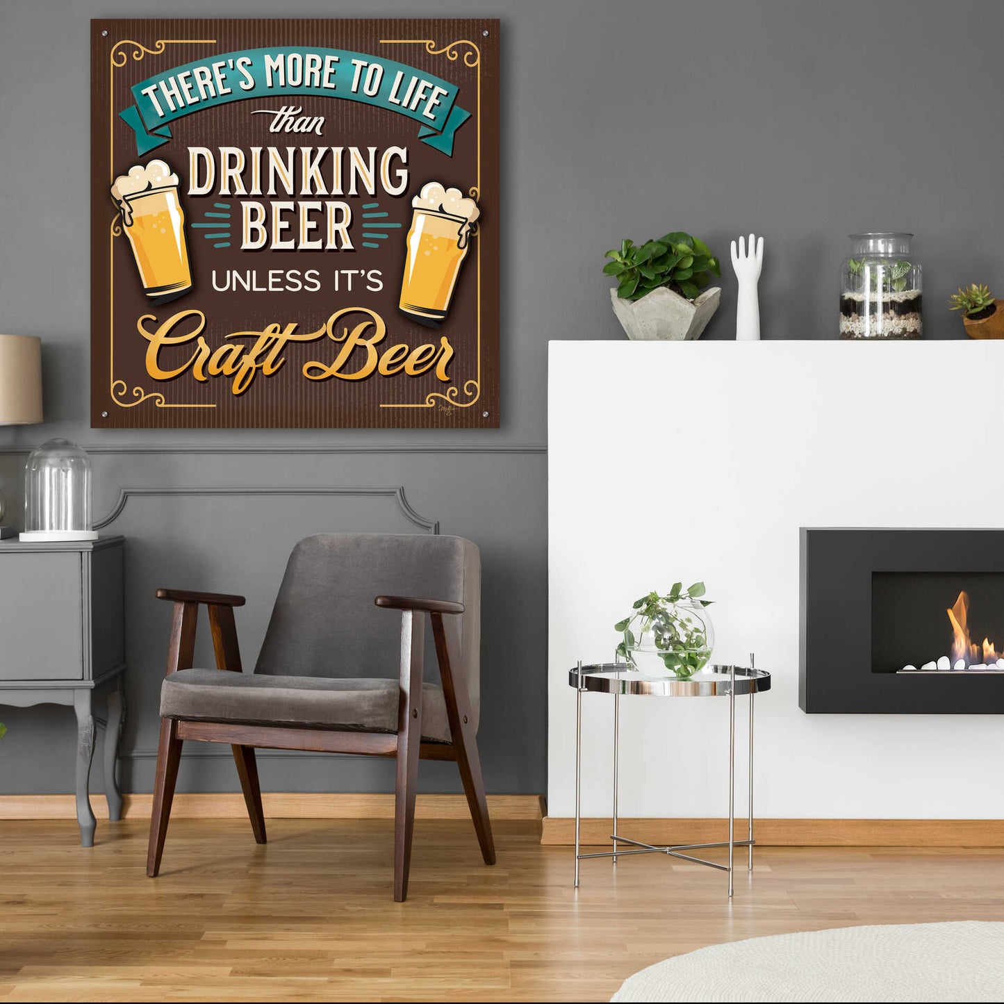 Epic Art 'There's More to Life than Drinking Beer' by Mollie B., Acrylic Glass Wall Art,36x36