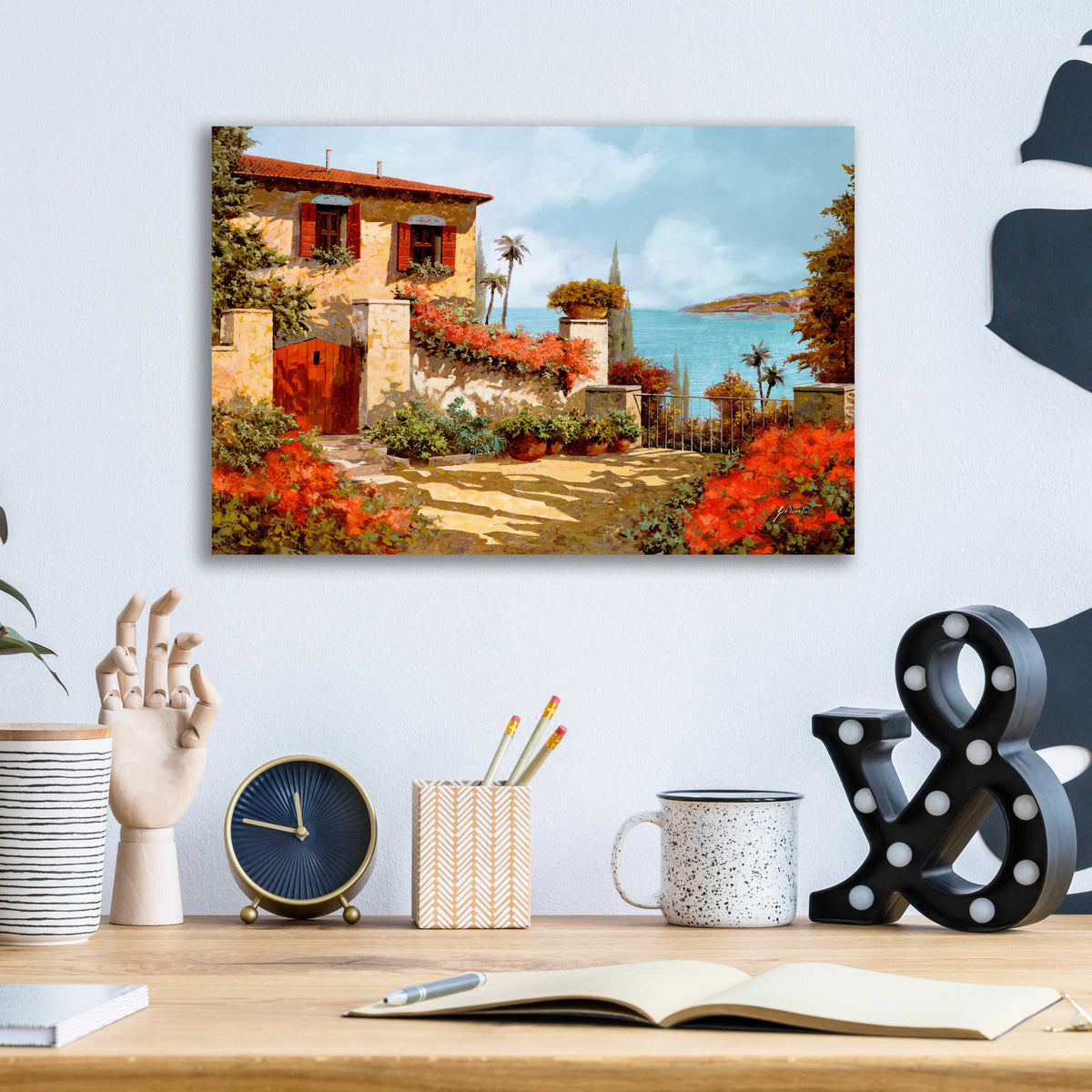 Epic Art 'Il Giardino Rosso' by Guido Borelli, Acrylic Glass Wall Art,16x12