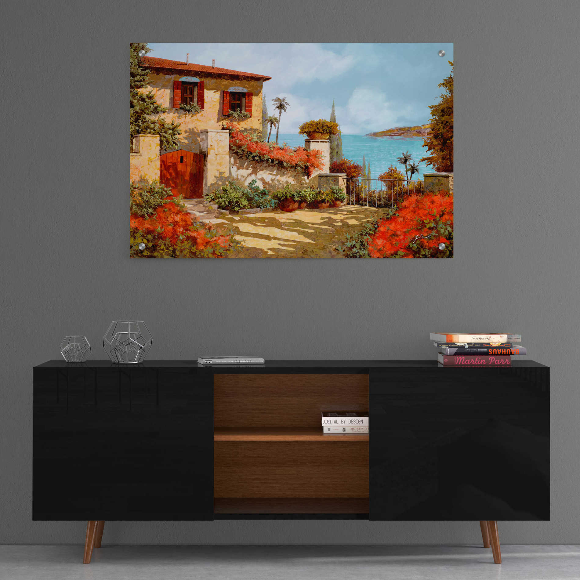 Epic Art 'Il Giardino Rosso' by Guido Borelli, Acrylic Glass Wall Art,36x24
