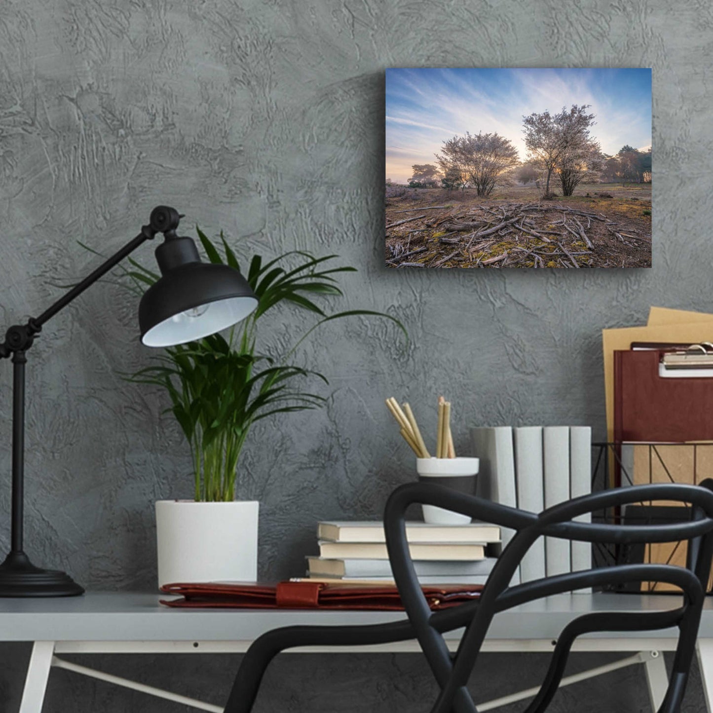 Epic Art 'Spring Bushes at Sunrise' by Martin Podt, Acrylic Glass Wall Art,16x12