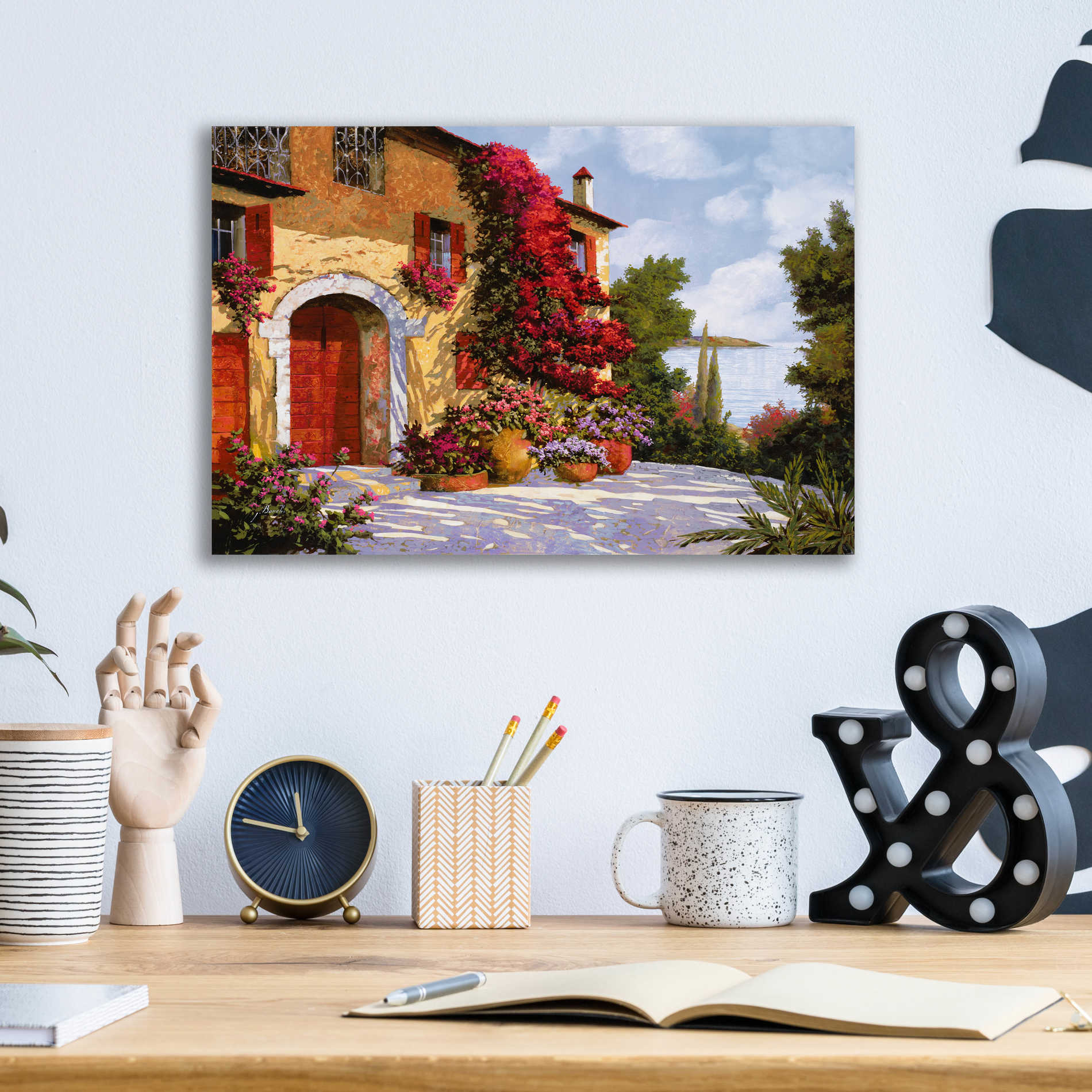 Epic Art 'Bouganville' by Guido Borelli, Acrylic Glass Wall Art,16x12