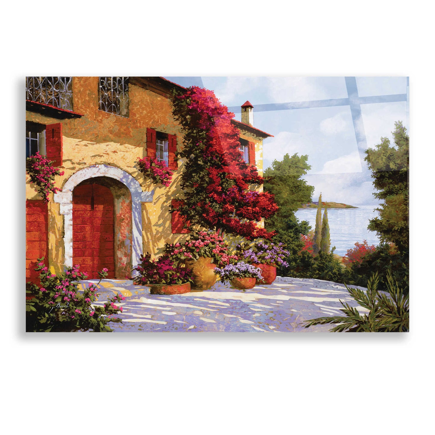 Epic Art 'Bouganville' by Guido Borelli, Acrylic Glass Wall Art,24x16