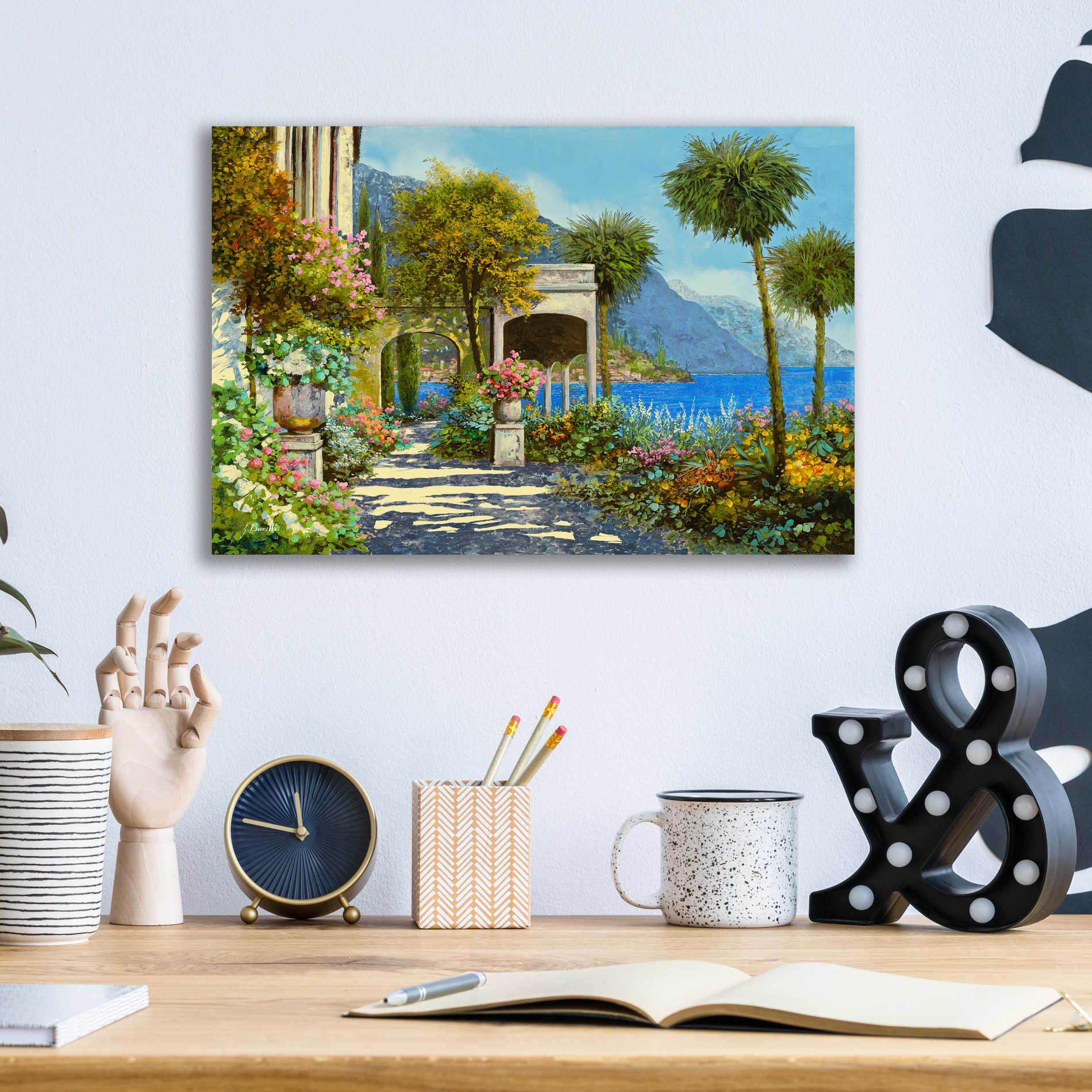 Epic Art 'Passeggiata al Lago' by Guido Borelli, Acrylic Glass Wall Art,16x12