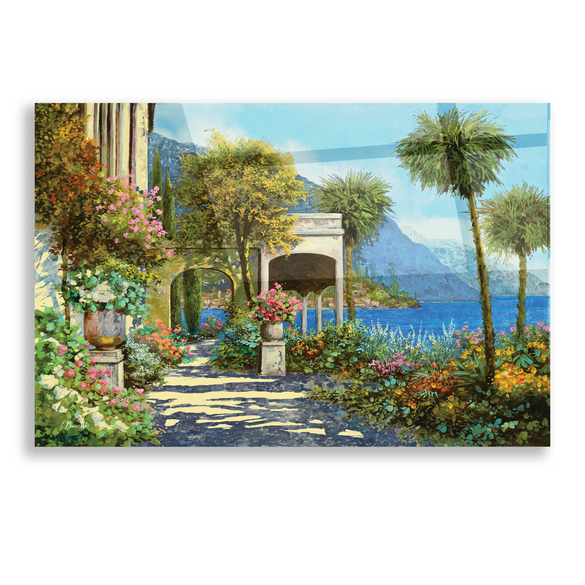 Epic Art 'Passeggiata al Lago' by Guido Borelli, Acrylic Glass Wall Art,16x12