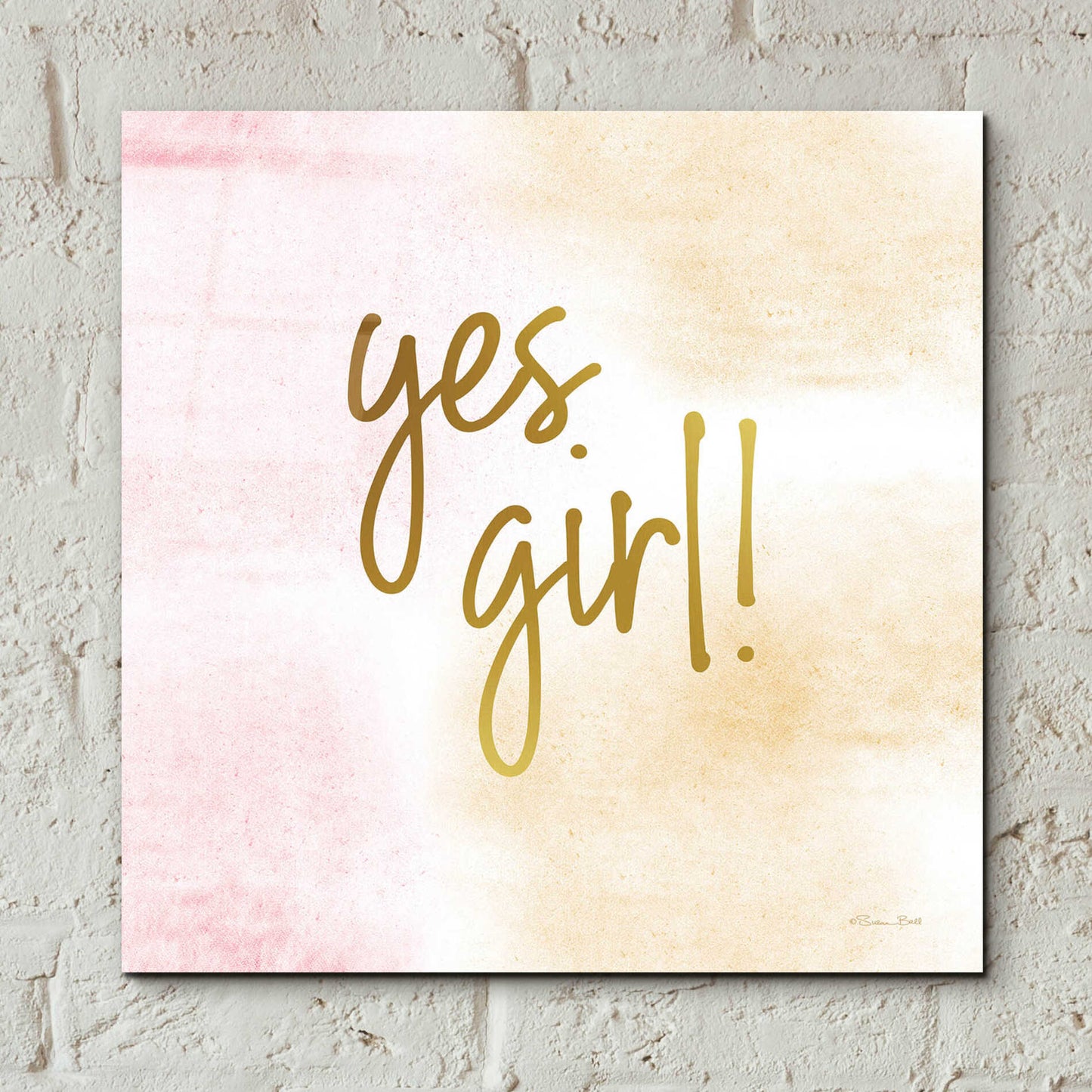 Epic Art 'Yes Girl!' by Susan Ball, Acrylic Glass Wall Art,12x12