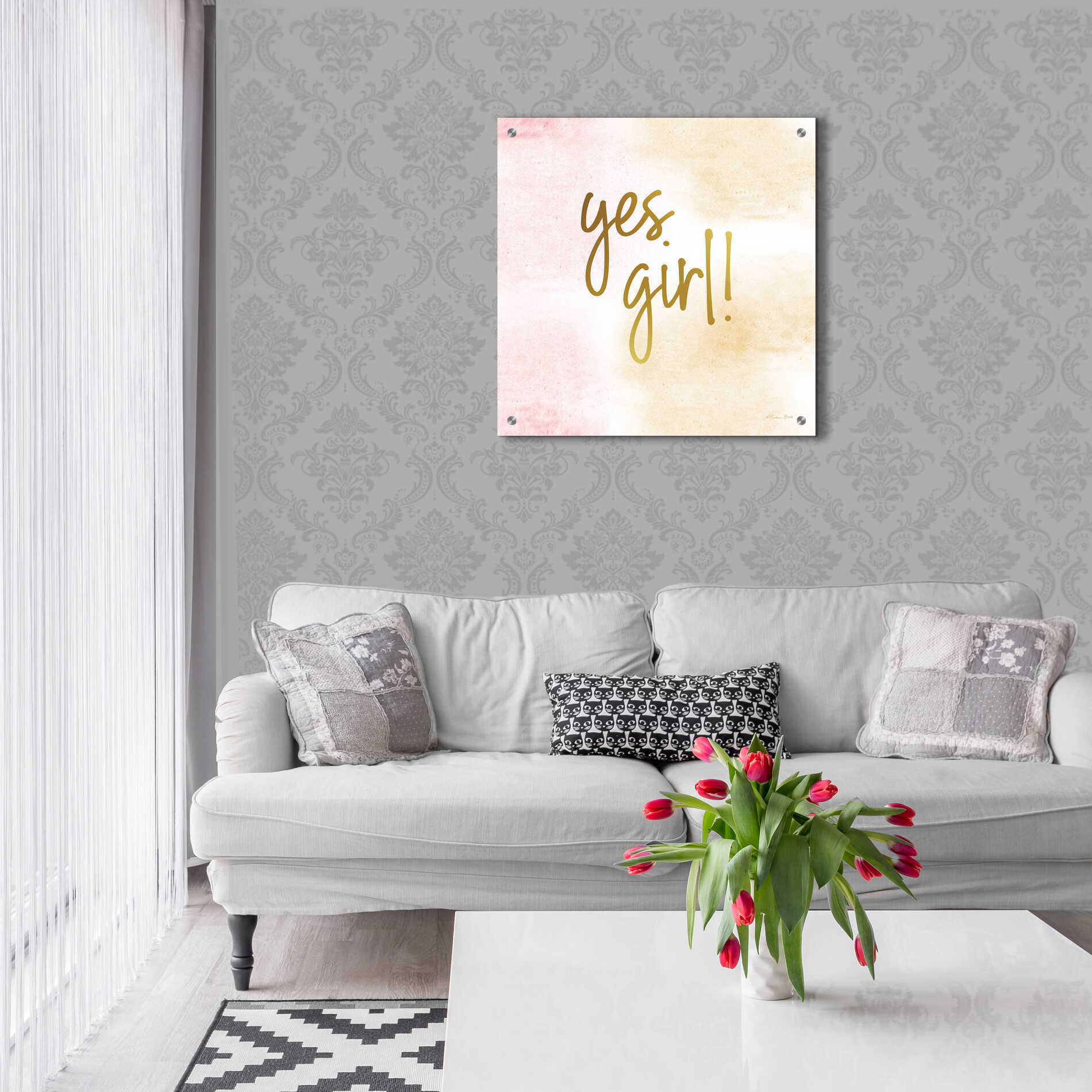 Epic Art 'Yes Girl!' by Susan Ball, Acrylic Glass Wall Art,24x24