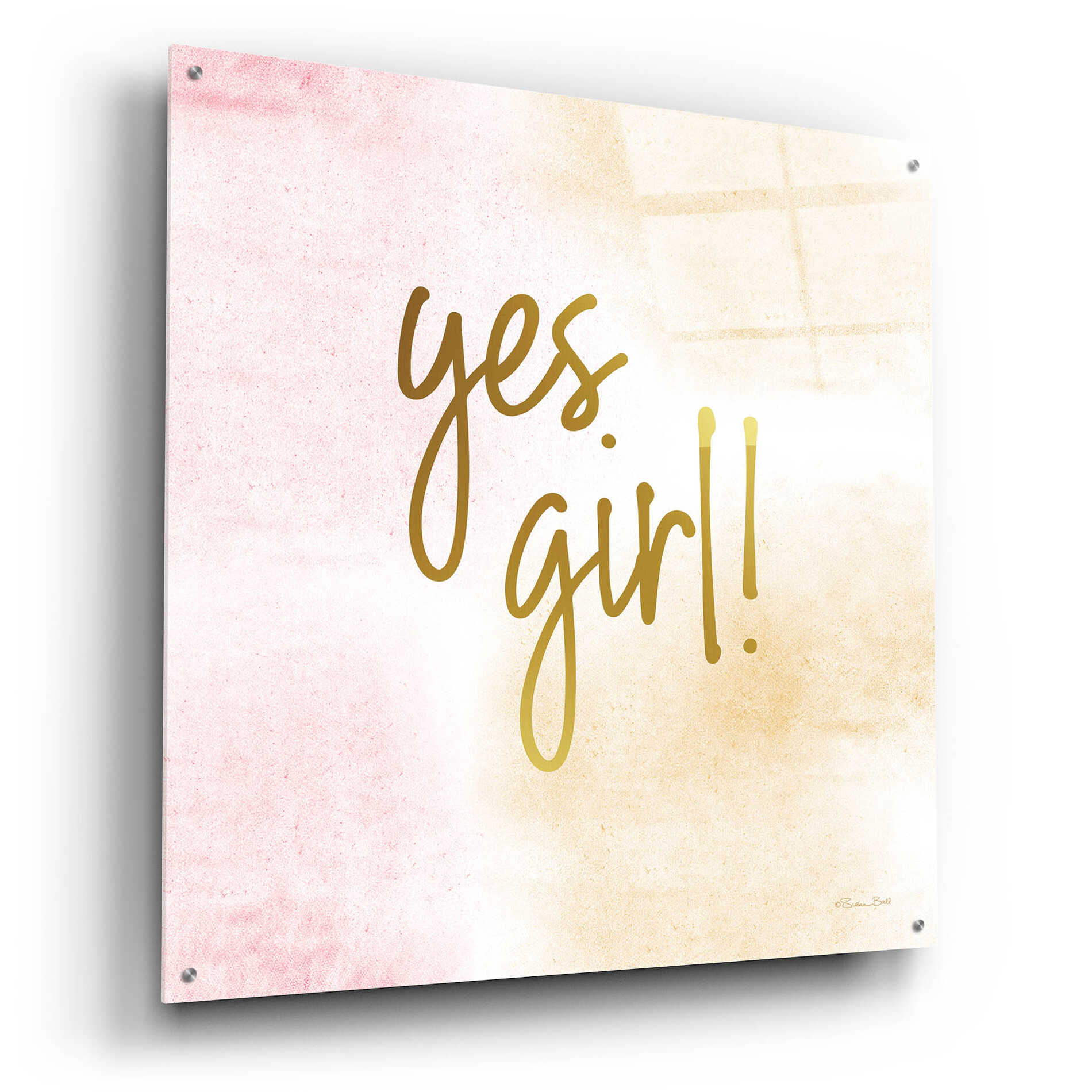 Epic Art 'Yes Girl!' by Susan Ball, Acrylic Glass Wall Art,36x36