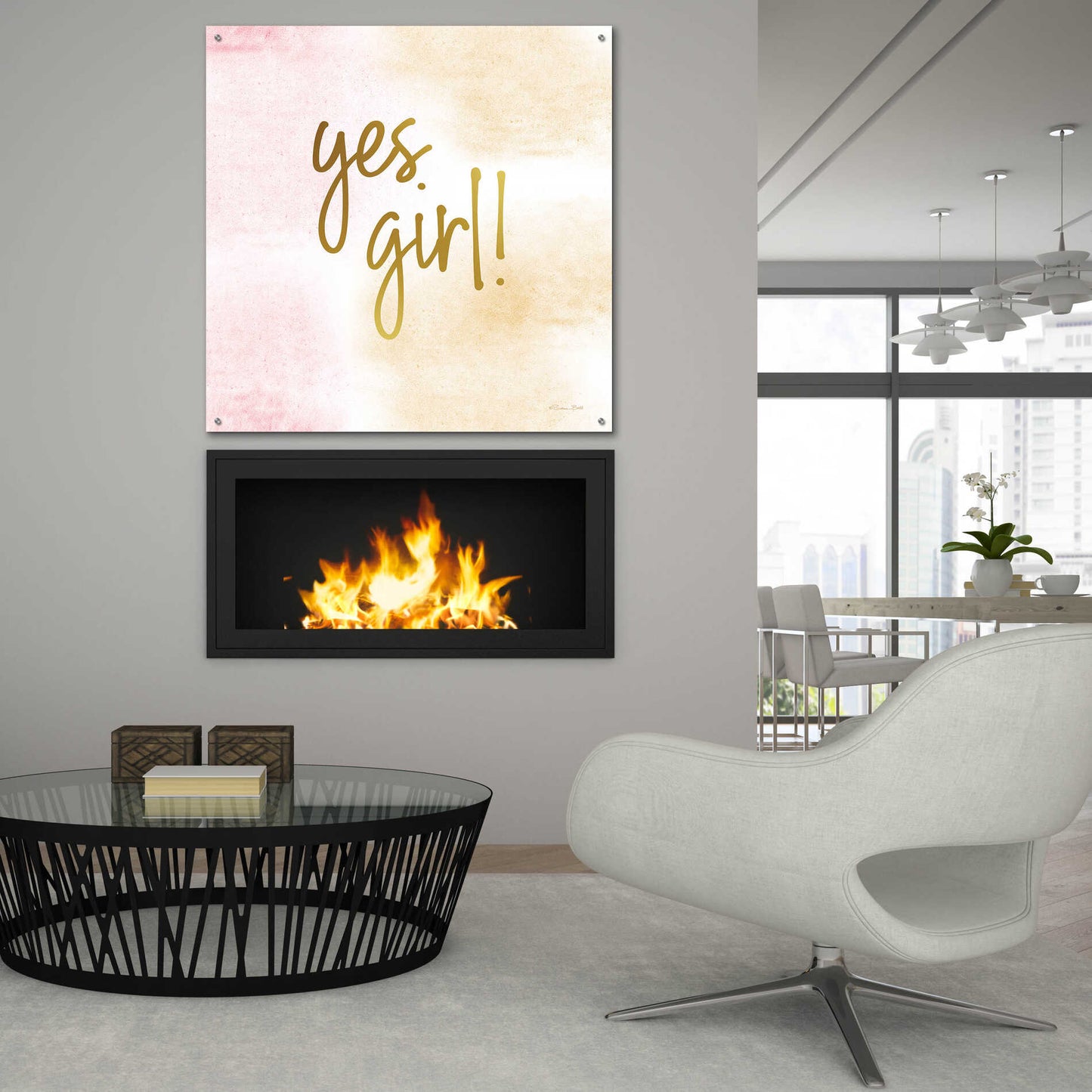 Epic Art 'Yes Girl!' by Susan Ball, Acrylic Glass Wall Art,36x36