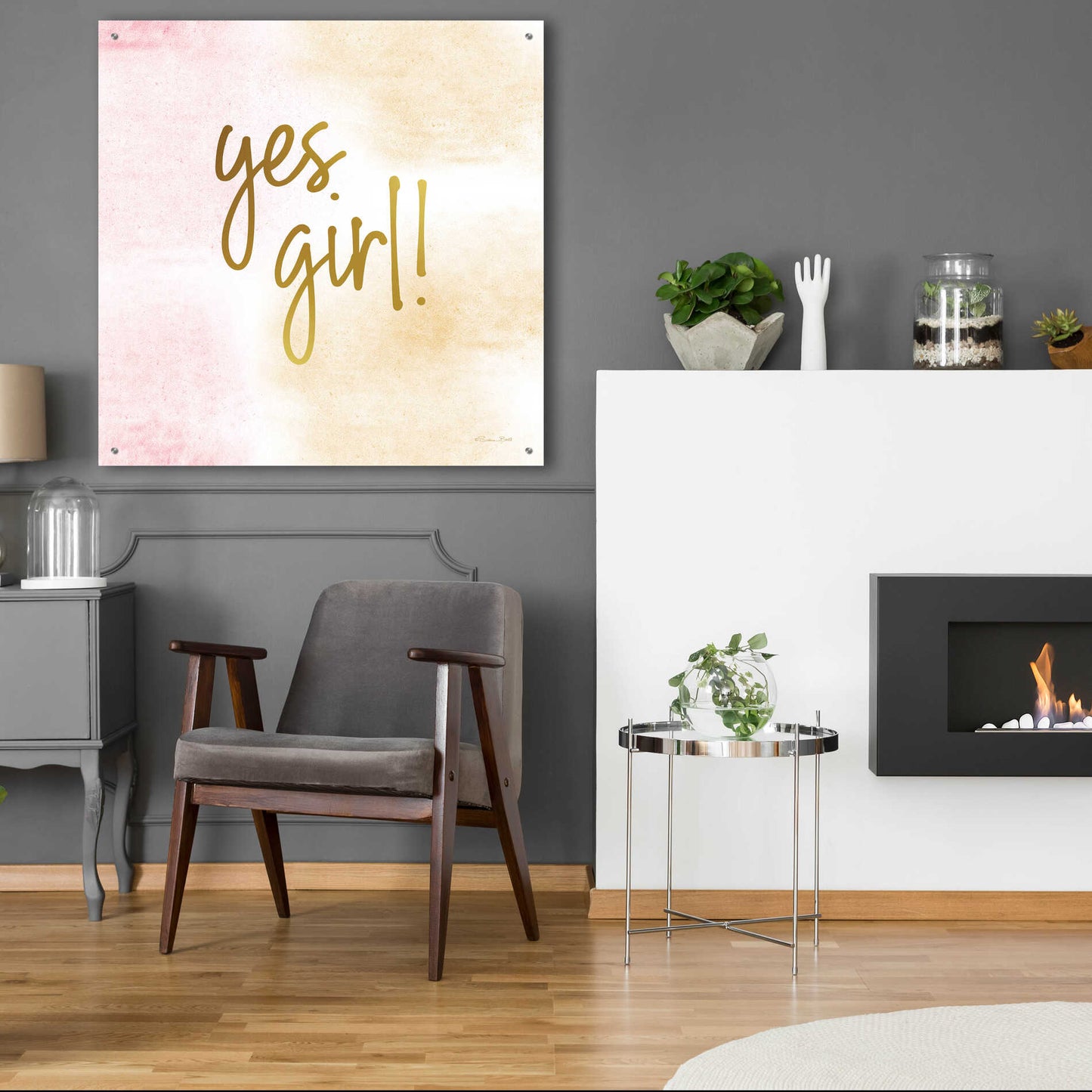 Epic Art 'Yes Girl!' by Susan Ball, Acrylic Glass Wall Art,36x36