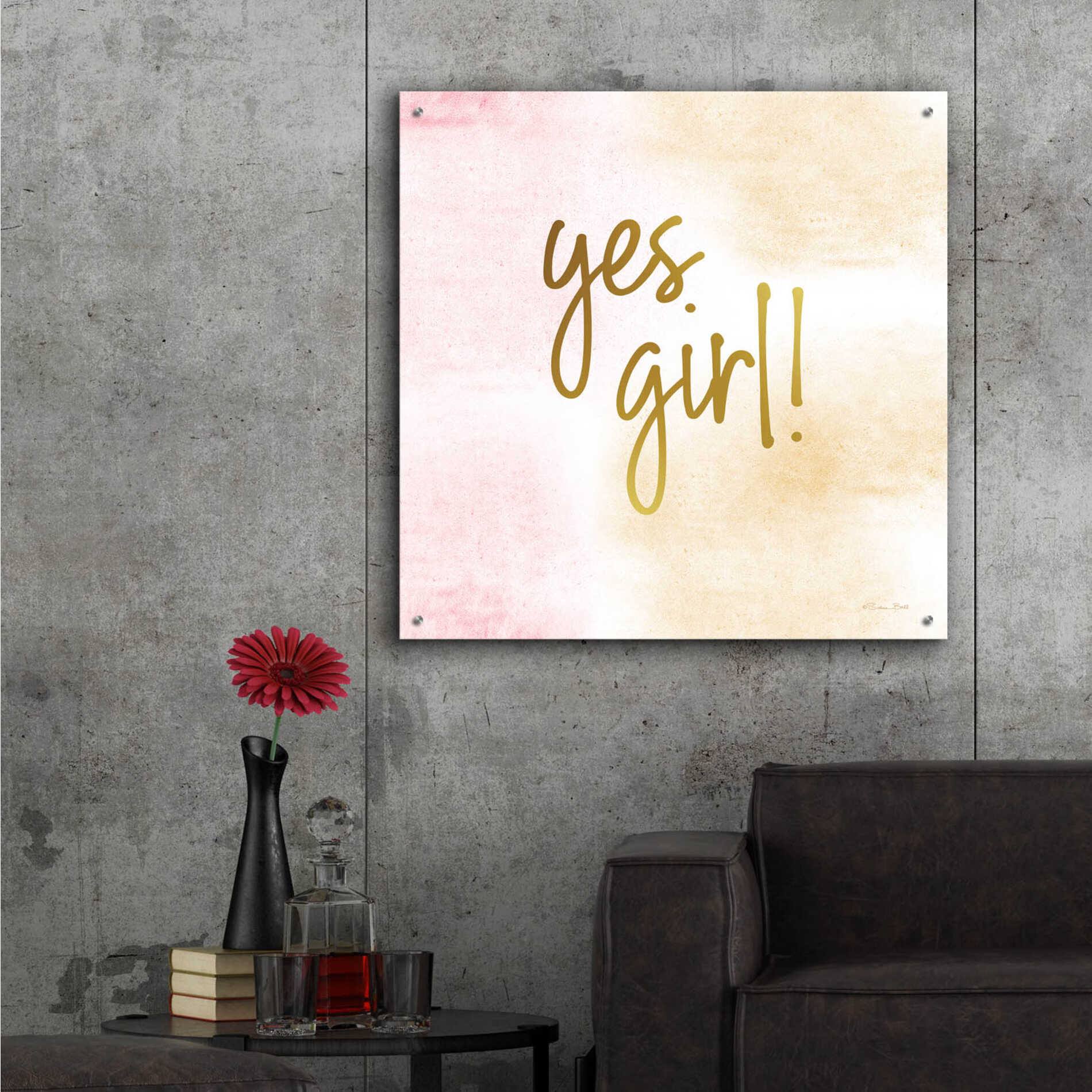 Epic Art 'Yes Girl!' by Susan Ball, Acrylic Glass Wall Art,36x36