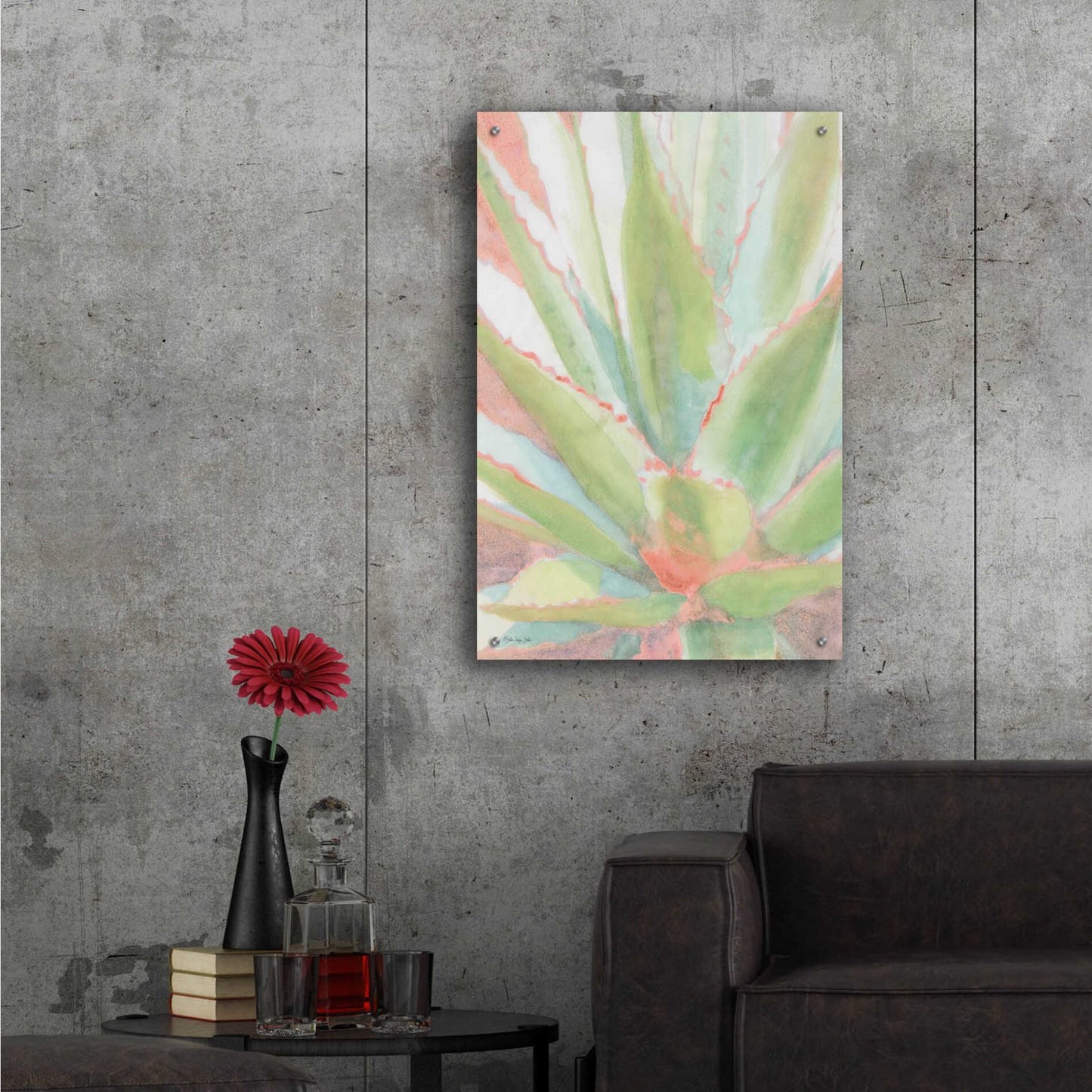 Epic Art 'Succulent Bloom 1' by Stellar Design Studio, Acrylic Glass Wall Art,24x36