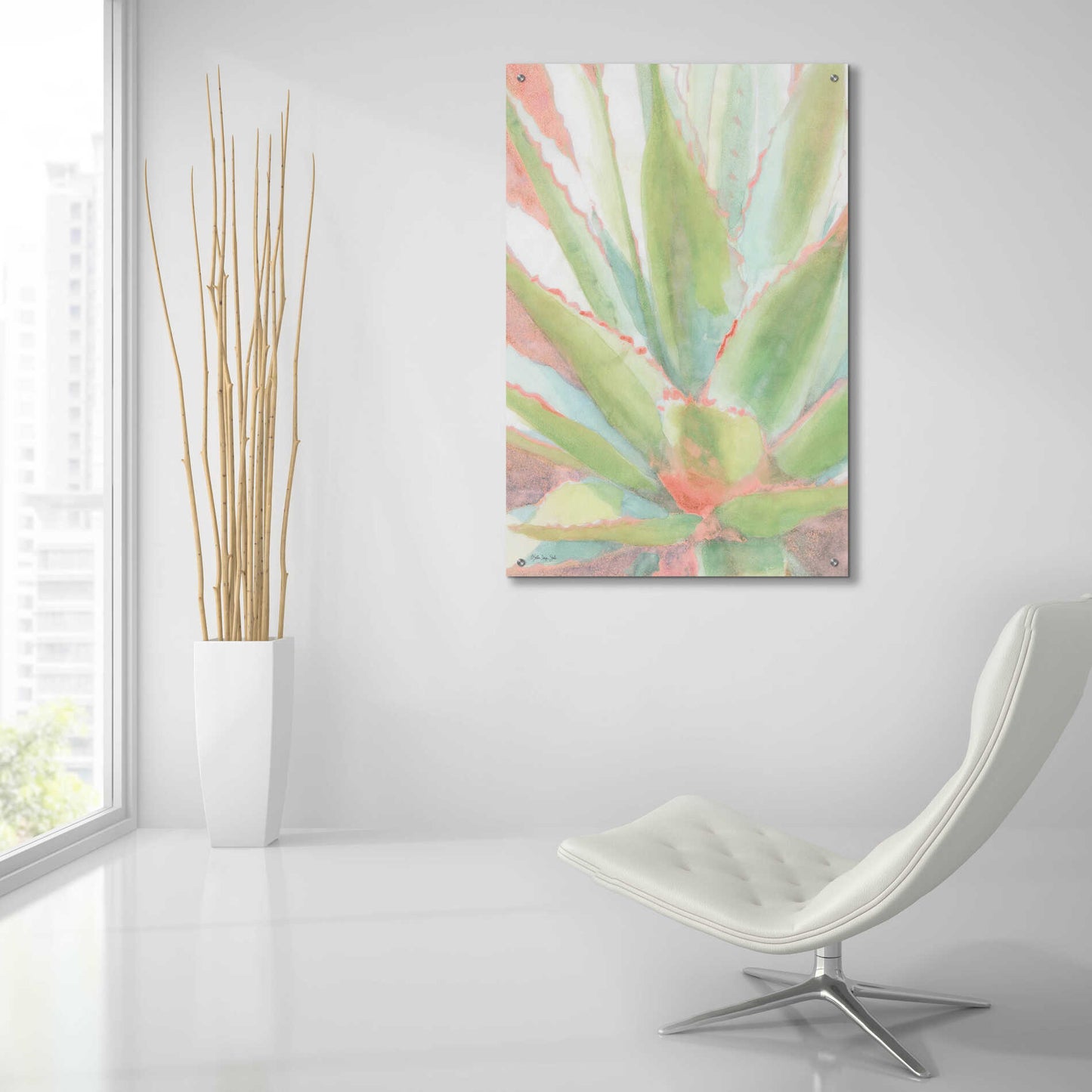 Epic Art 'Succulent Bloom 1' by Stellar Design Studio, Acrylic Glass Wall Art,24x36