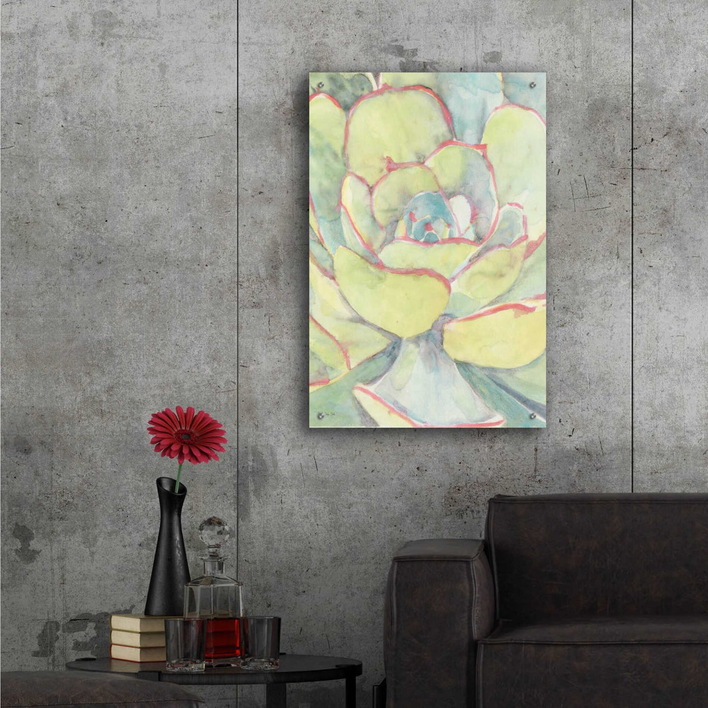 Epic Art 'Succulent Bloom 2' by Stellar Design Studio, Acrylic Glass Wall Art,24x36