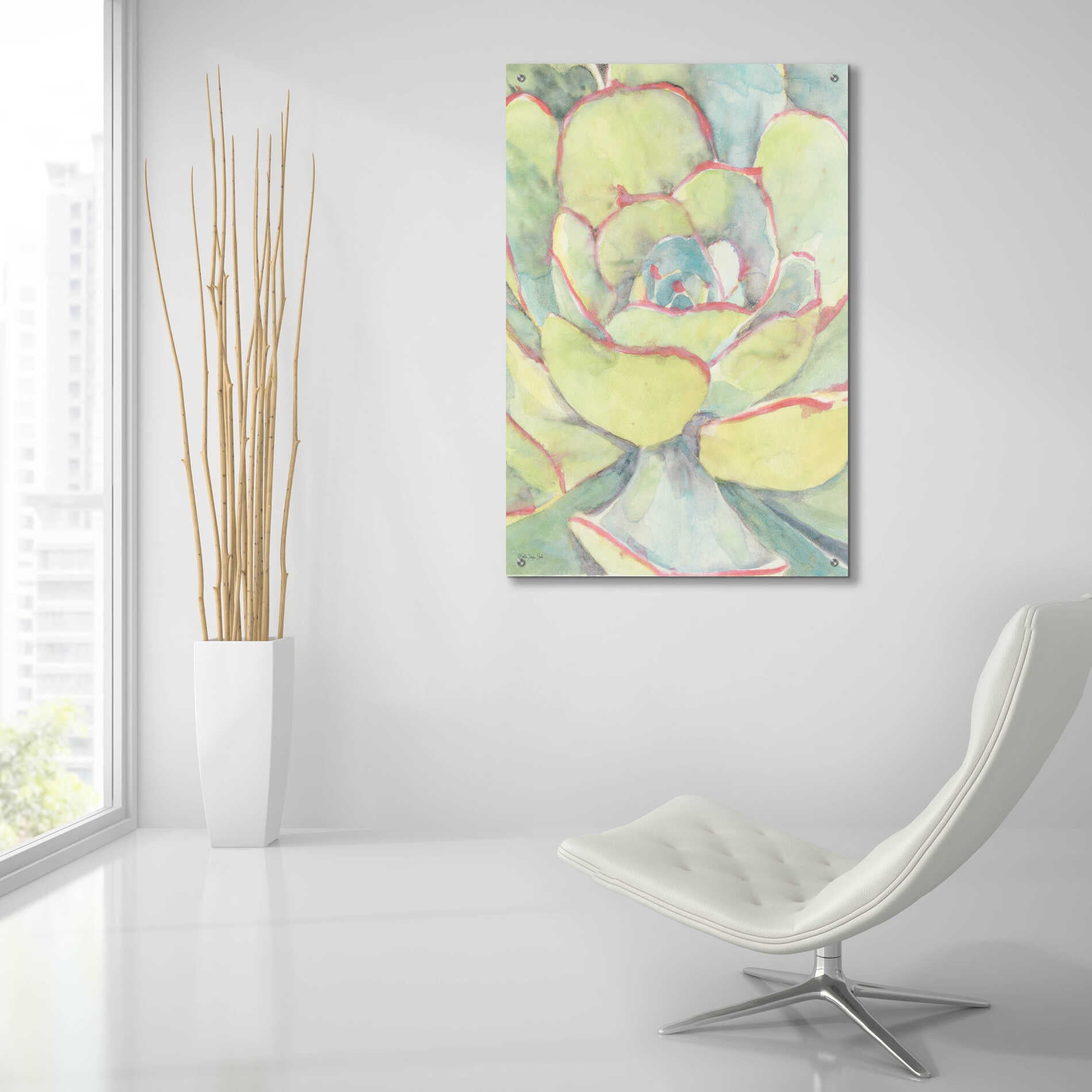 Epic Art 'Succulent Bloom 2' by Stellar Design Studio, Acrylic Glass Wall Art,24x36