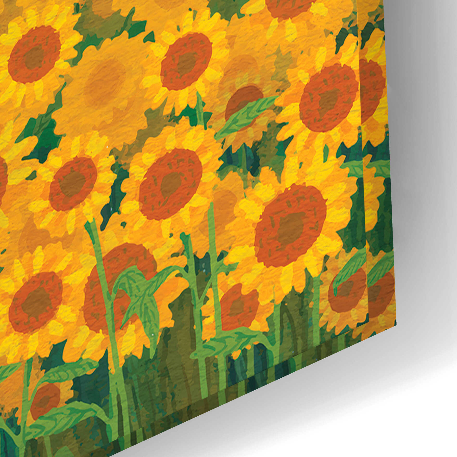 Epic Art 'Field of Sunflowers' by Seven Trees Design, Acrylic Glass Wall Art,24x16