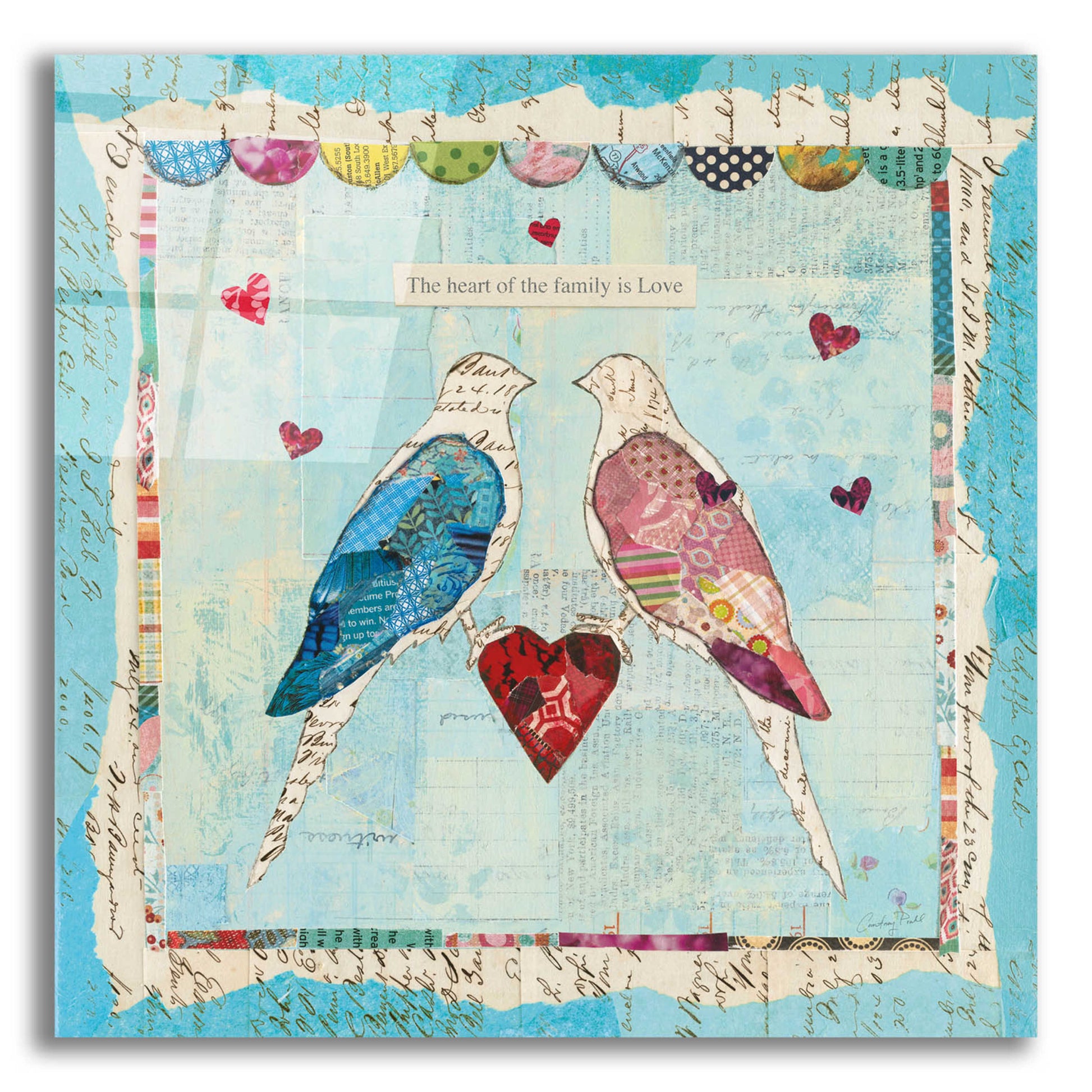 Epic Art 'Love Birds Square' by Courtney Prahl, Acrylic Glass Wall Art,12x12