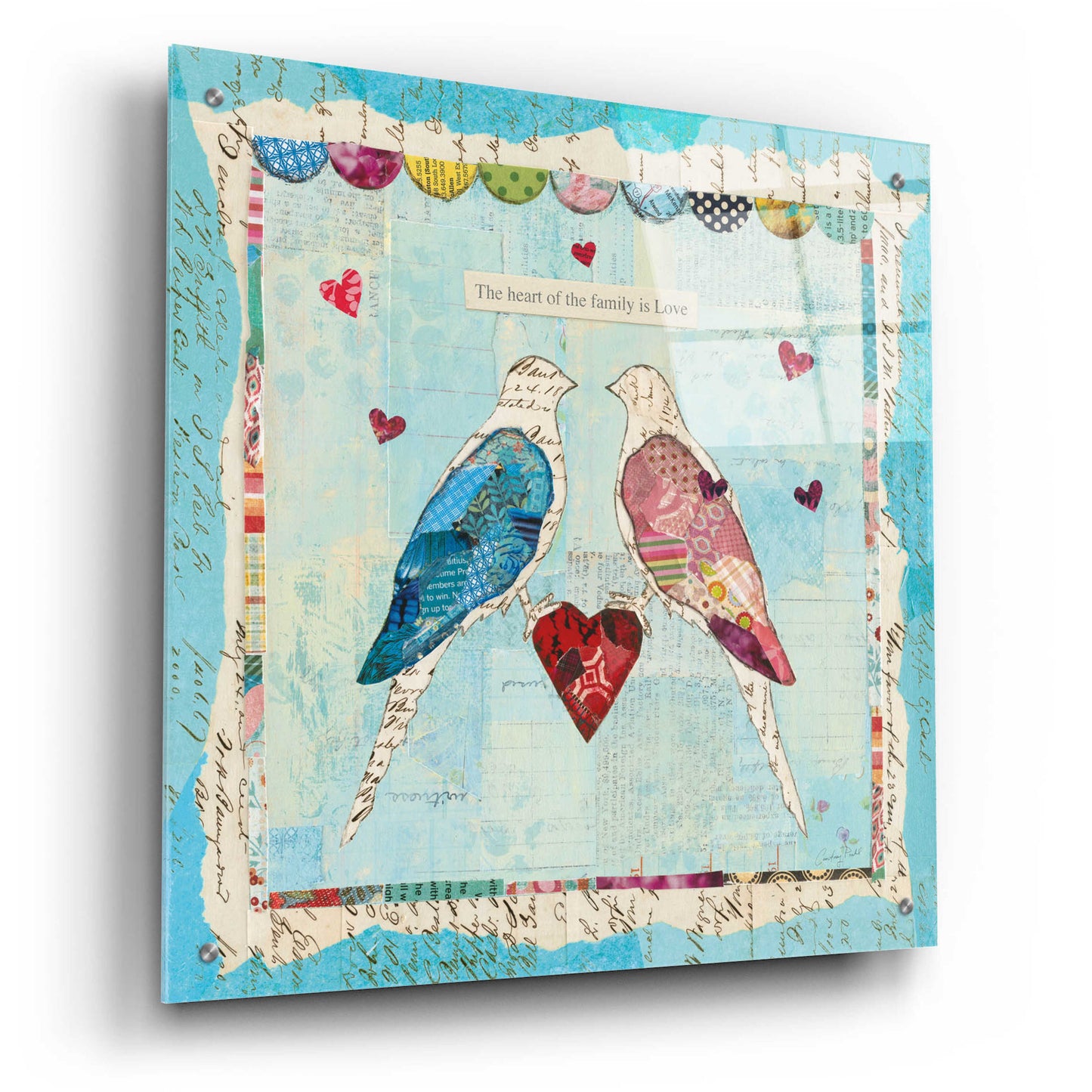 Epic Art 'Love Birds Square' by Courtney Prahl, Acrylic Glass Wall Art,24x24