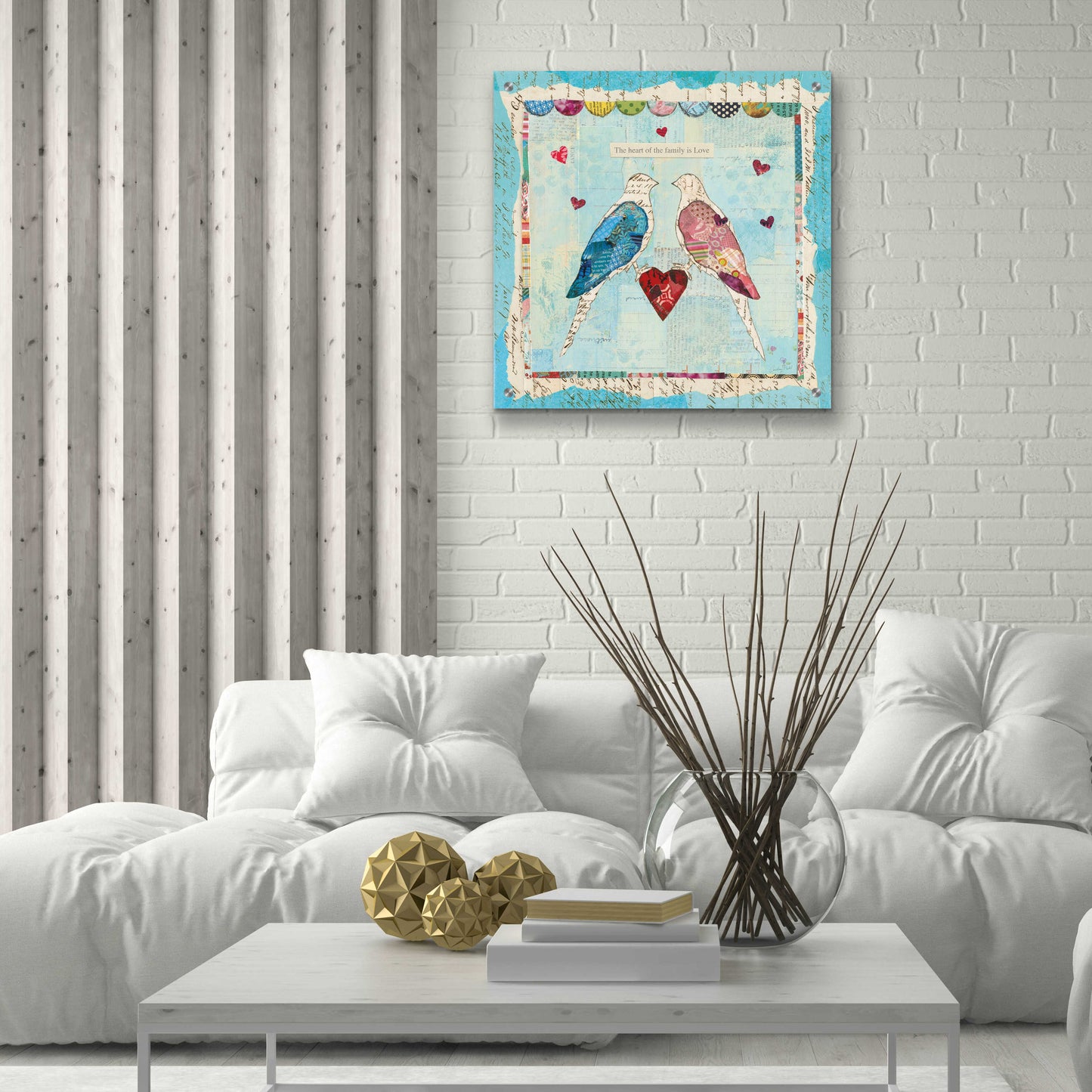 Epic Art 'Love Birds Square' by Courtney Prahl, Acrylic Glass Wall Art,24x24