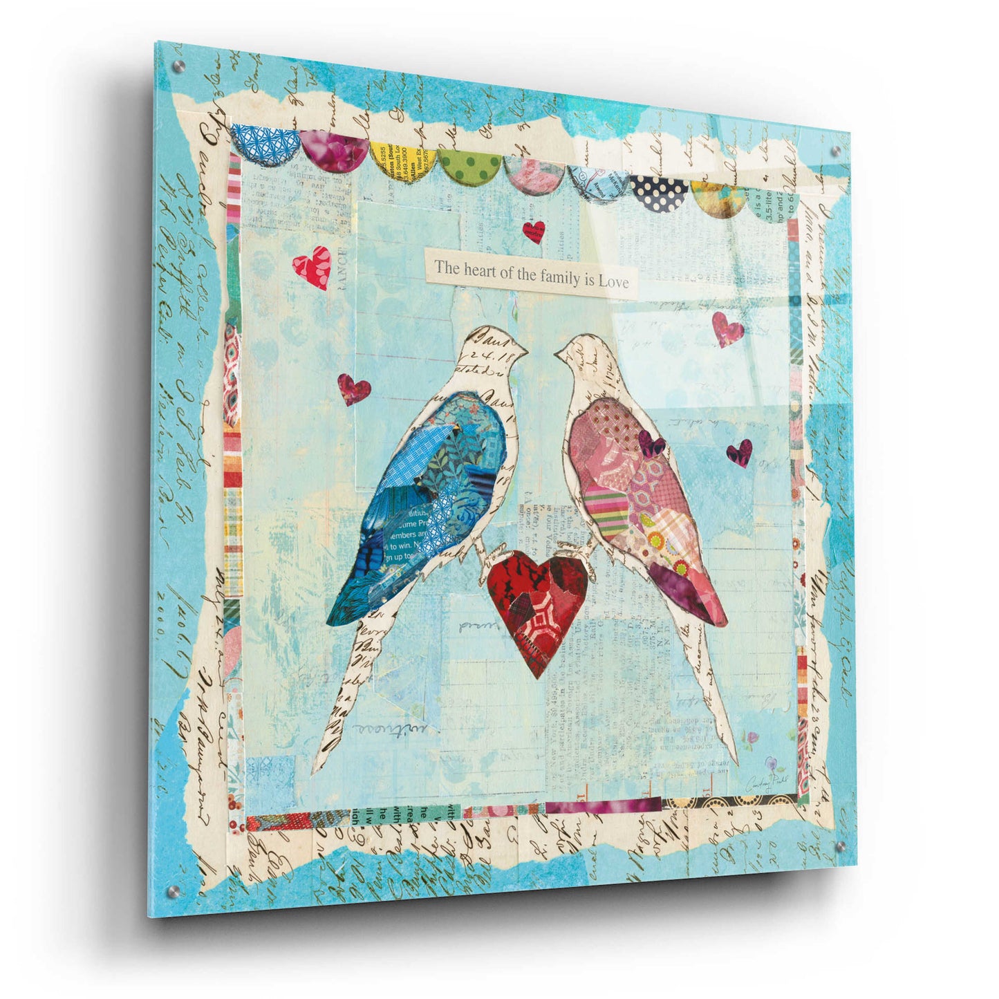 Epic Art 'Love Birds Square' by Courtney Prahl, Acrylic Glass Wall Art,36x36