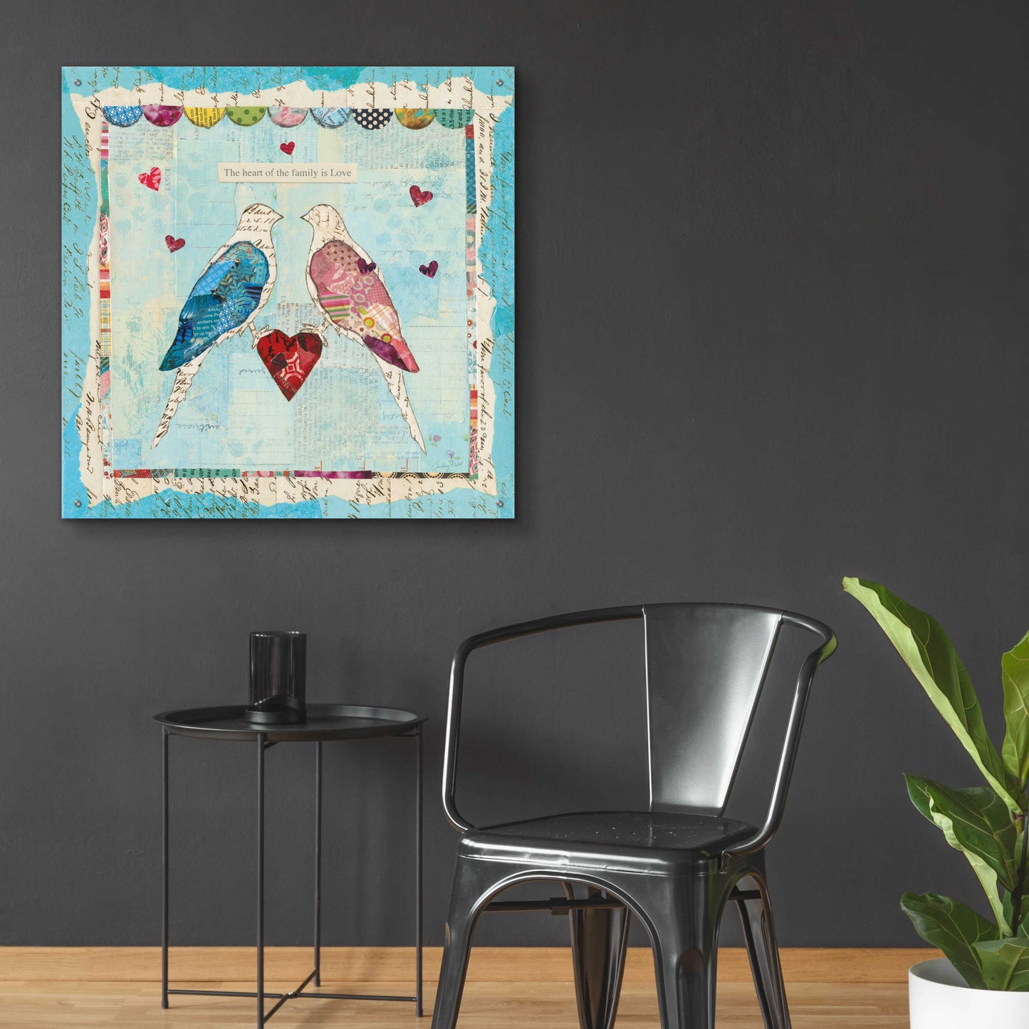 Epic Art 'Love Birds Square' by Courtney Prahl, Acrylic Glass Wall Art,36x36