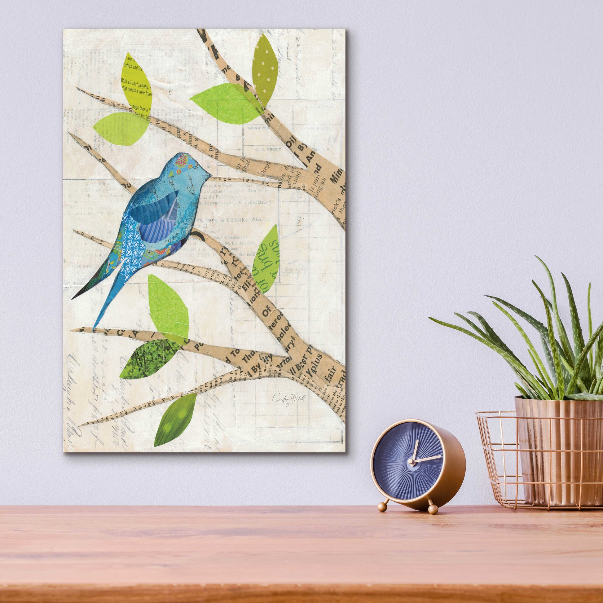 Epic Art 'Birds in Spring I' by Courtney Prahl, Acrylic Glass Wall Art,12x16