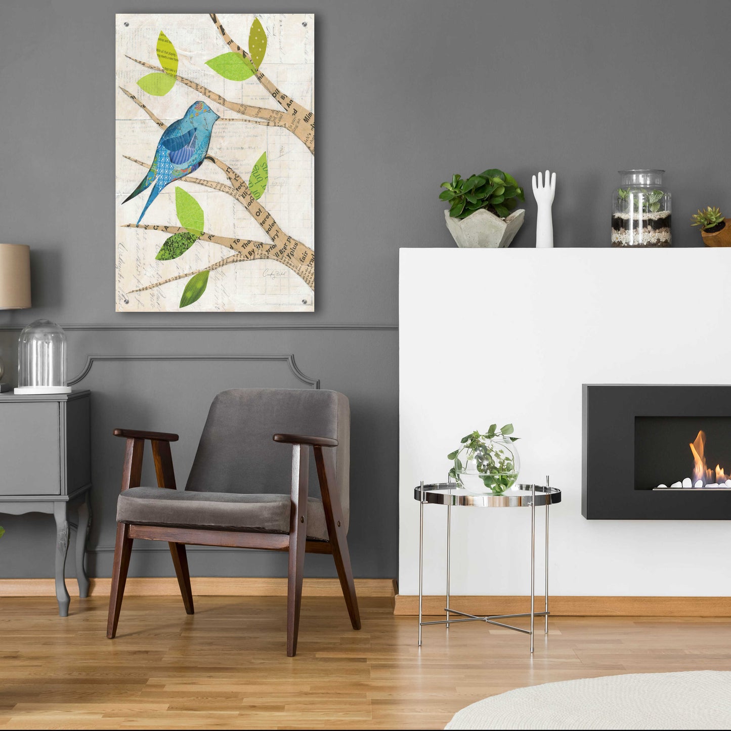 Epic Art 'Birds in Spring I' by Courtney Prahl, Acrylic Glass Wall Art,24x36