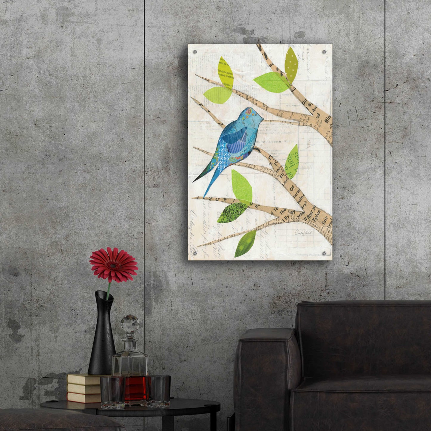 Epic Art 'Birds in Spring I' by Courtney Prahl, Acrylic Glass Wall Art,24x36